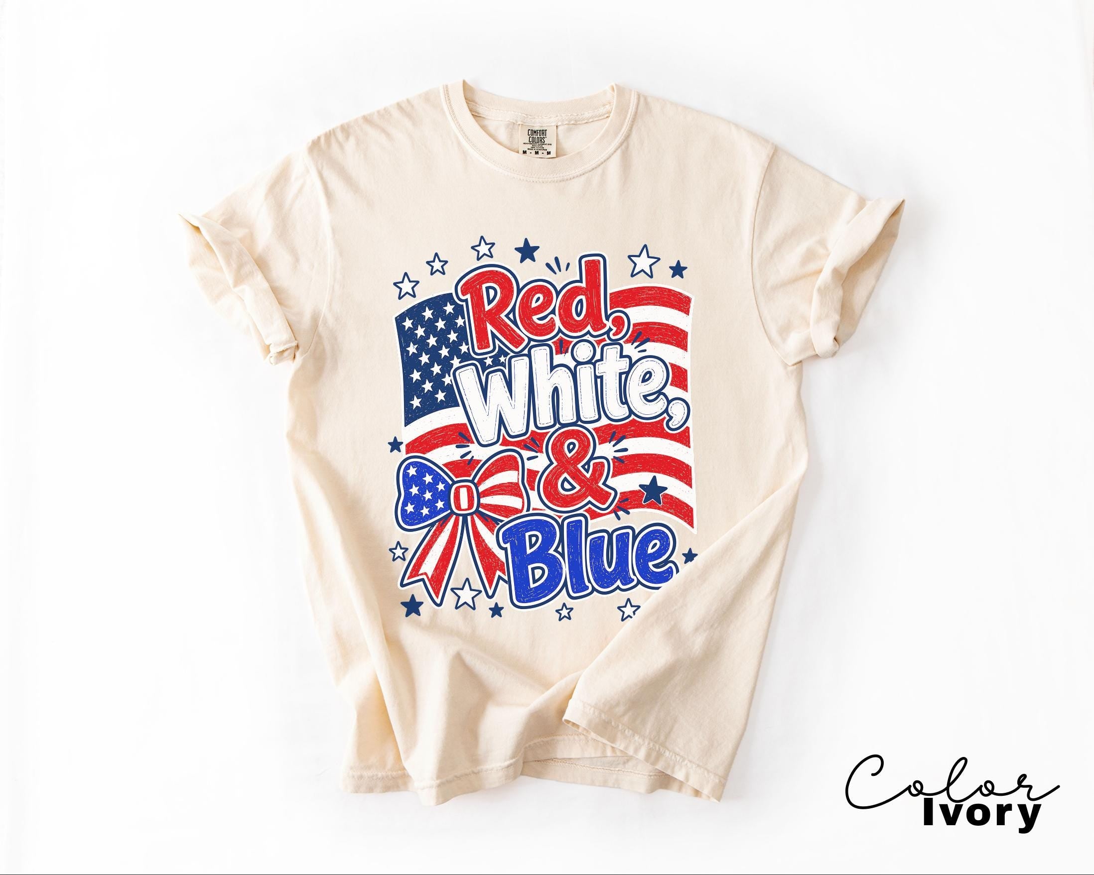 4th of July Shirt, Red White and Blue, Preppy Patriotic Tee, USA America Shirt, Flag Tshirt