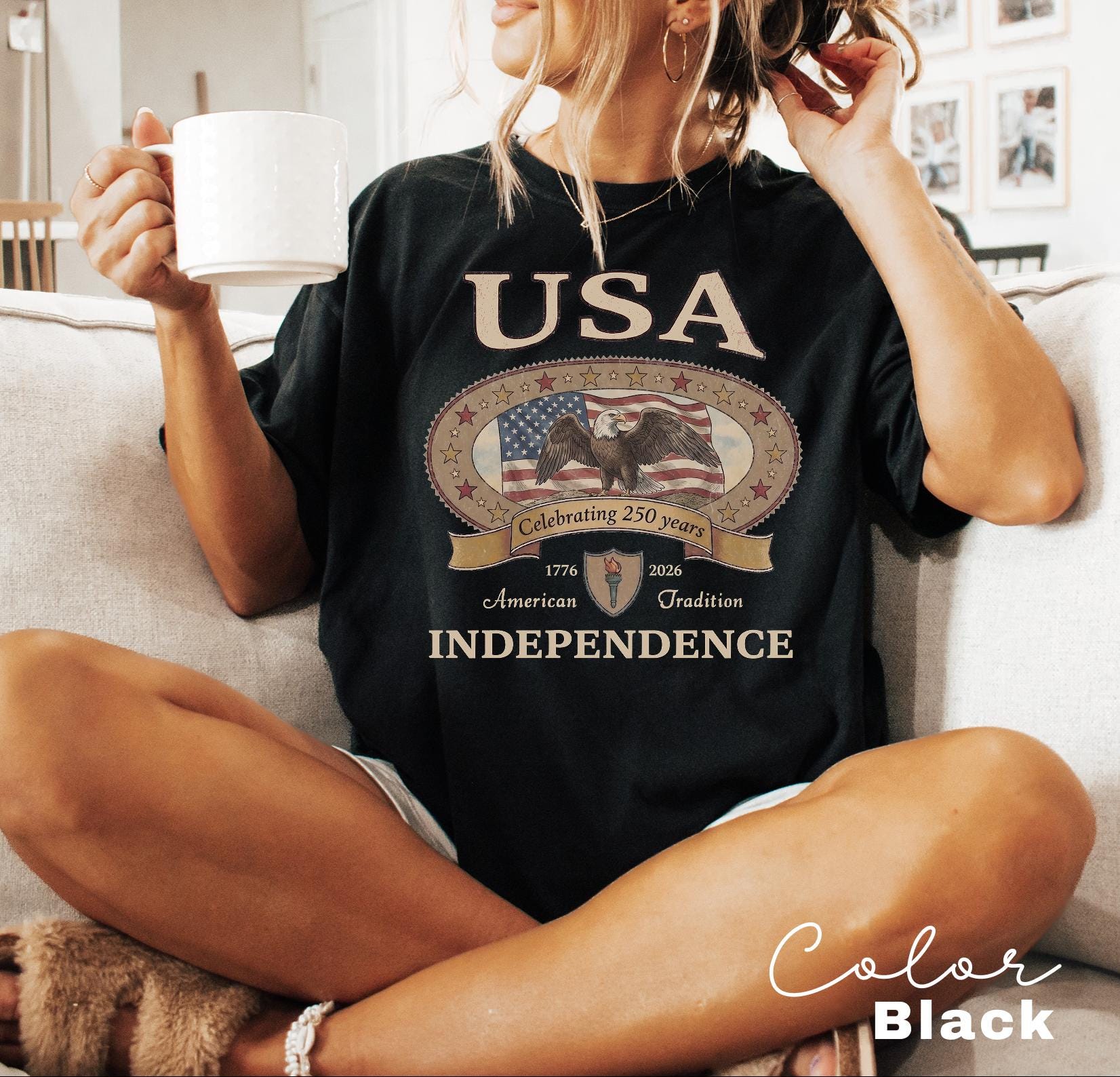 Retro America 4th Of July Shirt Preppy Fourth of July Tshirt Trendy Oversized USA Tee Aesthetic Patriotic Shirt Comfort Colors