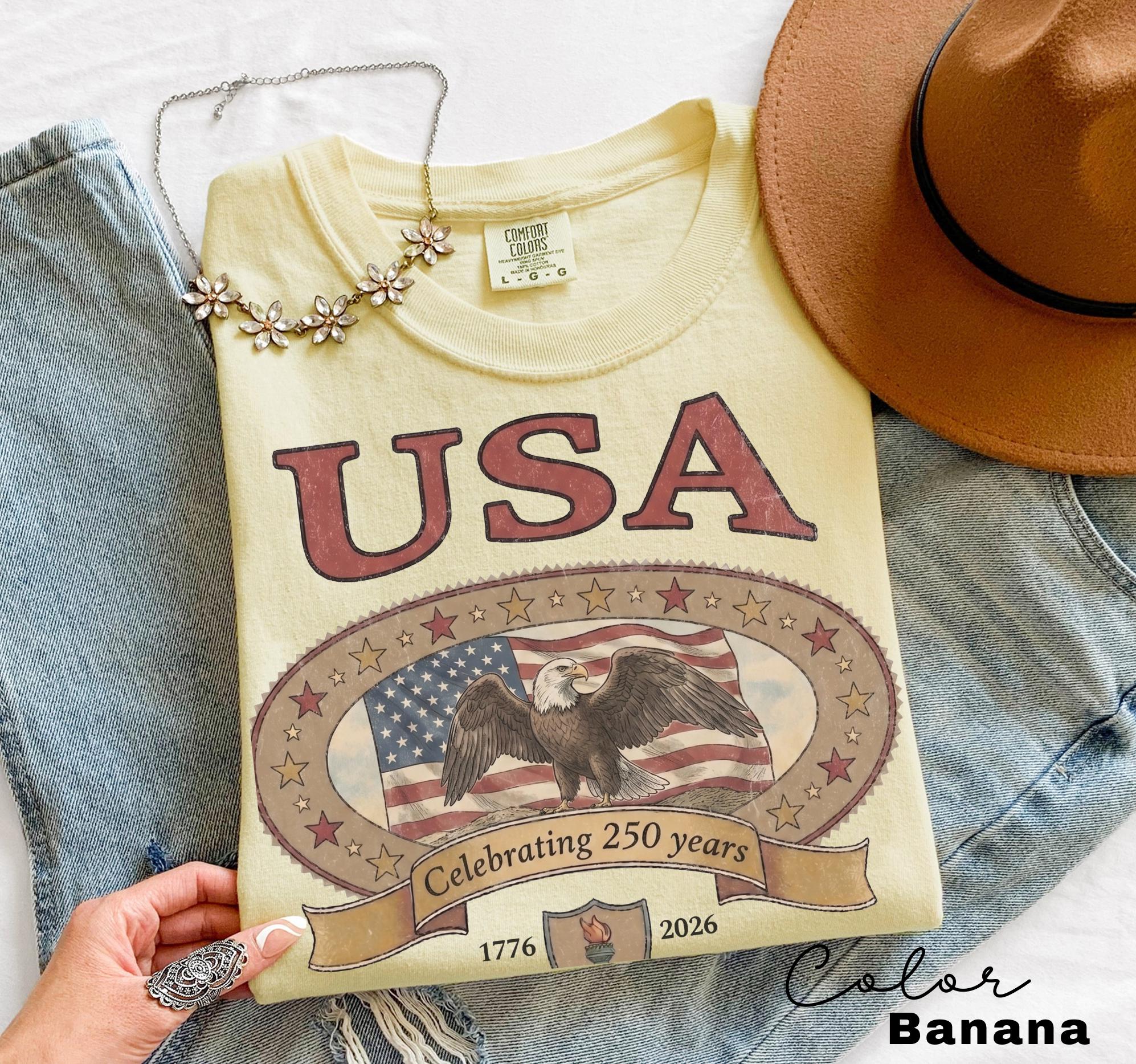 Retro America 4th Of July Shirt Preppy Fourth of July Tshirt Trendy Oversized USA Tee Aesthetic Patriotic Shirt Comfort Colors