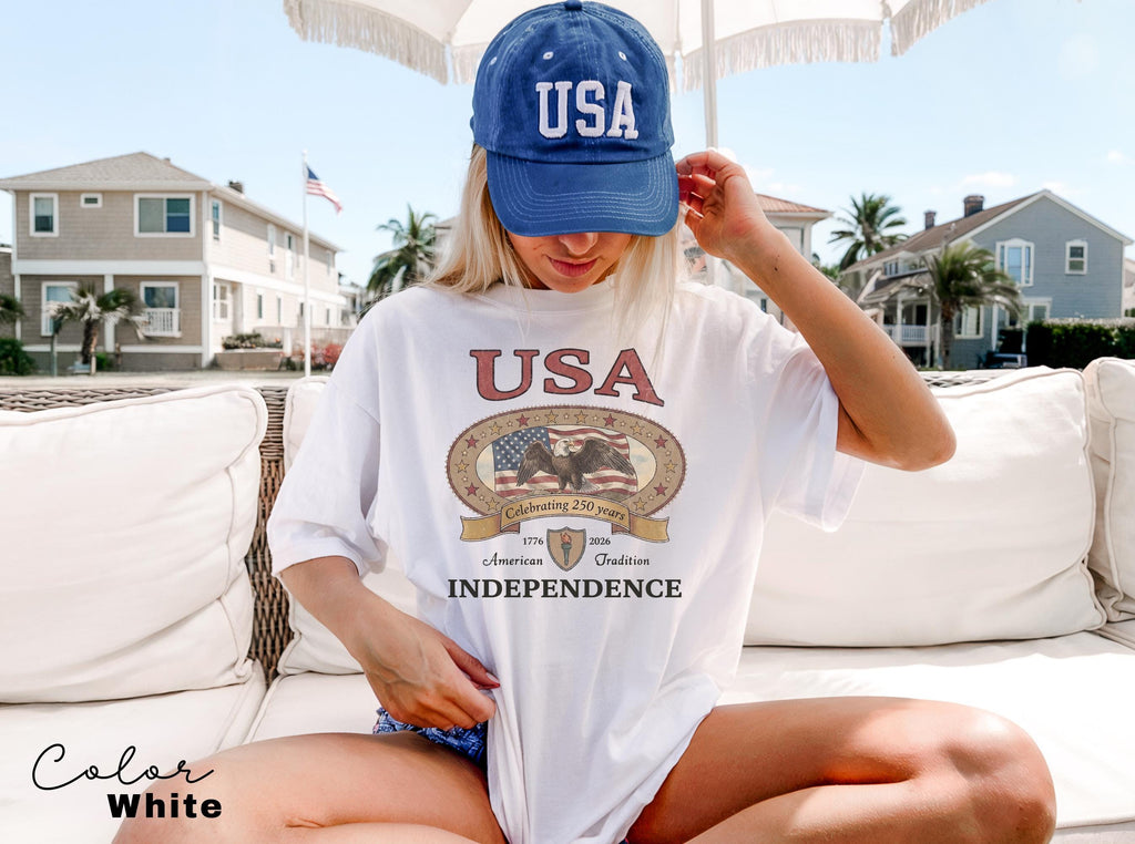 Retro America 4th Of July Shirt Preppy Fourth of July Tshirt Trendy Oversized USA Tee Aesthetic Patriotic Shirt Comfort Colors