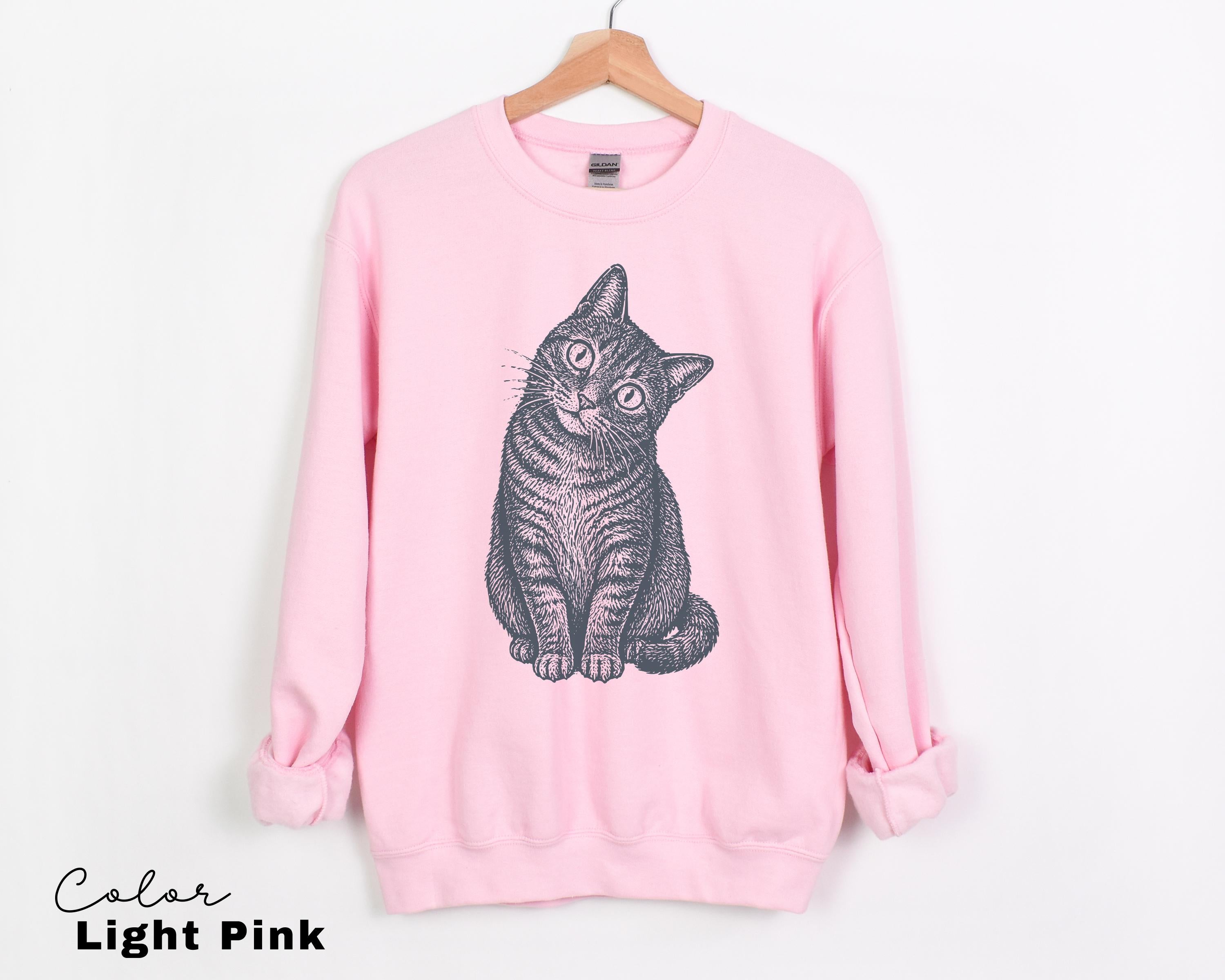 Cat Shirt, Comfort Colors Vintage Linocut Tabby Tee