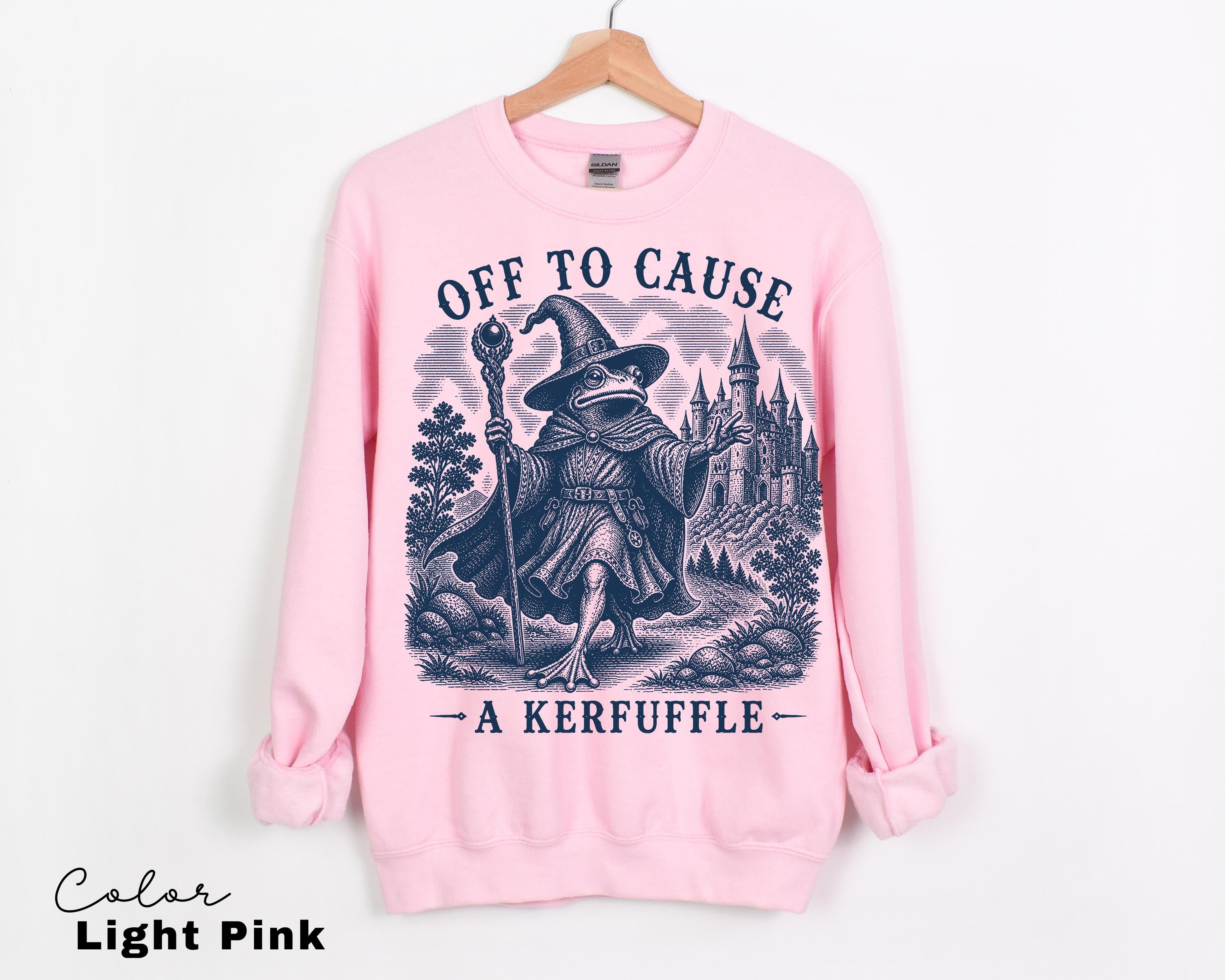 Kerfuffle Frog Shirt, Off To Cause A Kerfuffle Frog Tee, Funny Frog Sweatshirt, Goblincore Wizard Sweatshirt, Comfort Colors Chaotic Gift
