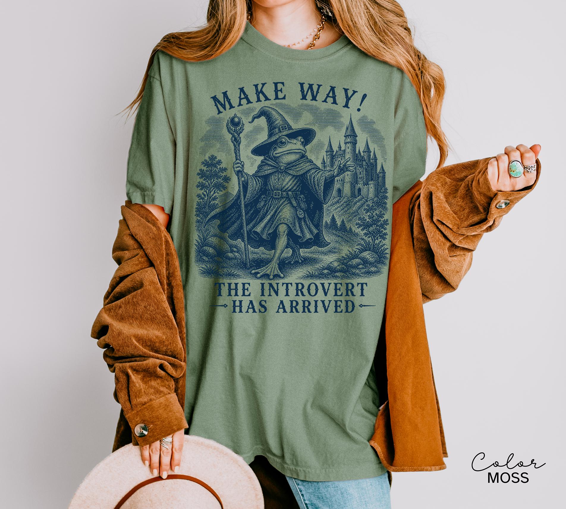 Funny Mental Health Shirt, Make Way The Introvert Has Arrived Tee, Funny Frog Sweatshirt, Goblincore Homebody, Antisocial Gift