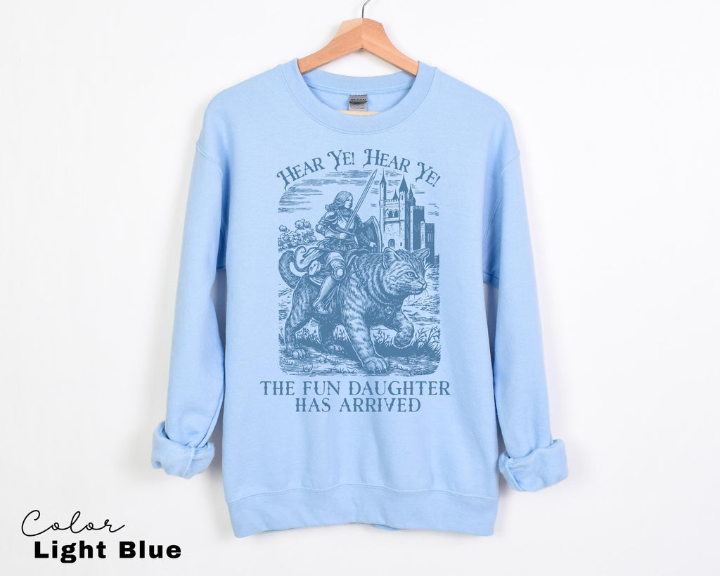 Funny Daughter Shirt, Knight Cat Rider, Fun Daughter has Arrived, Fantasy Lover, Gift for Daughter
