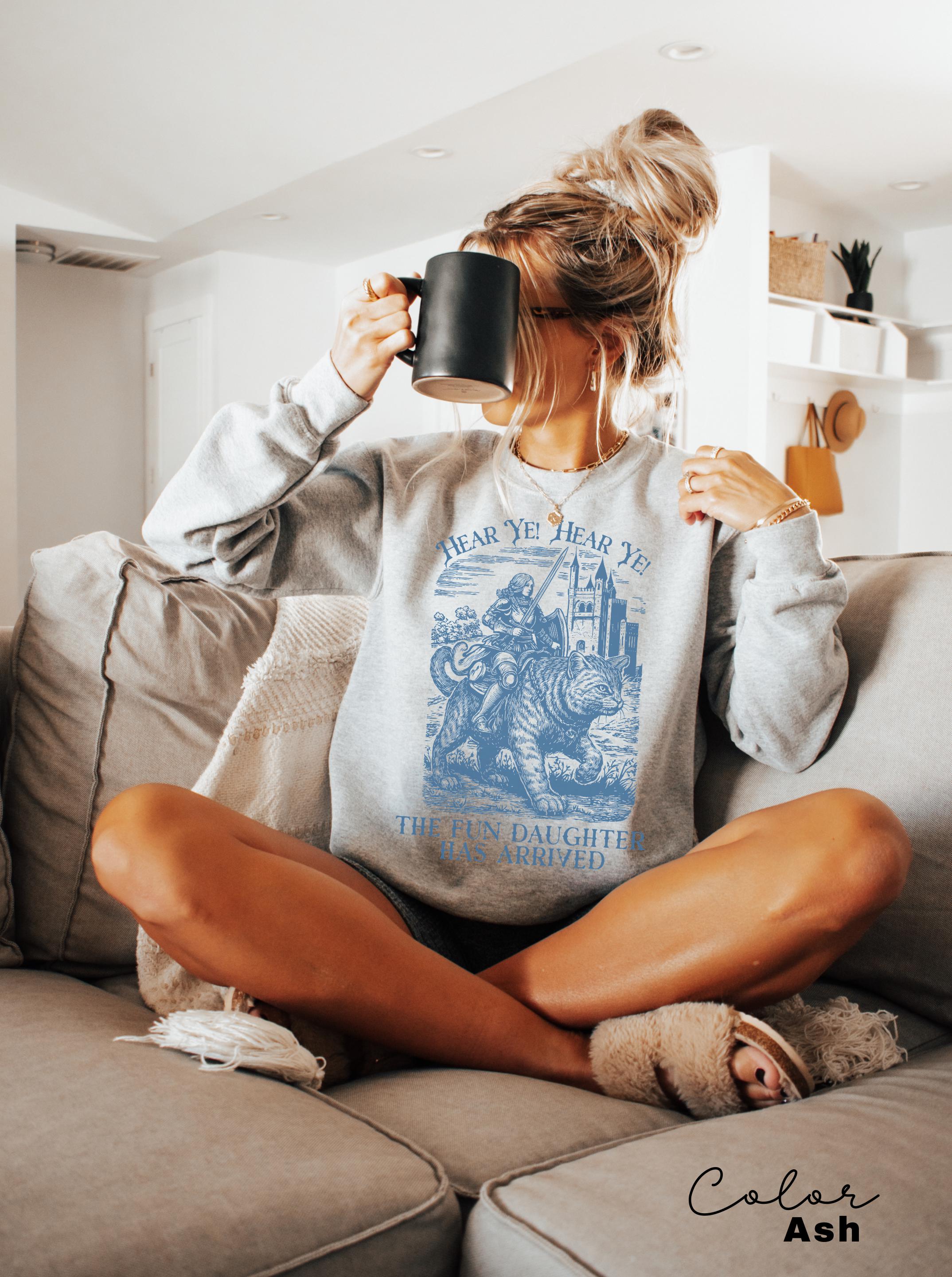 Funny Daughter Shirt, Knight Cat Rider Fantasy Tee Gift