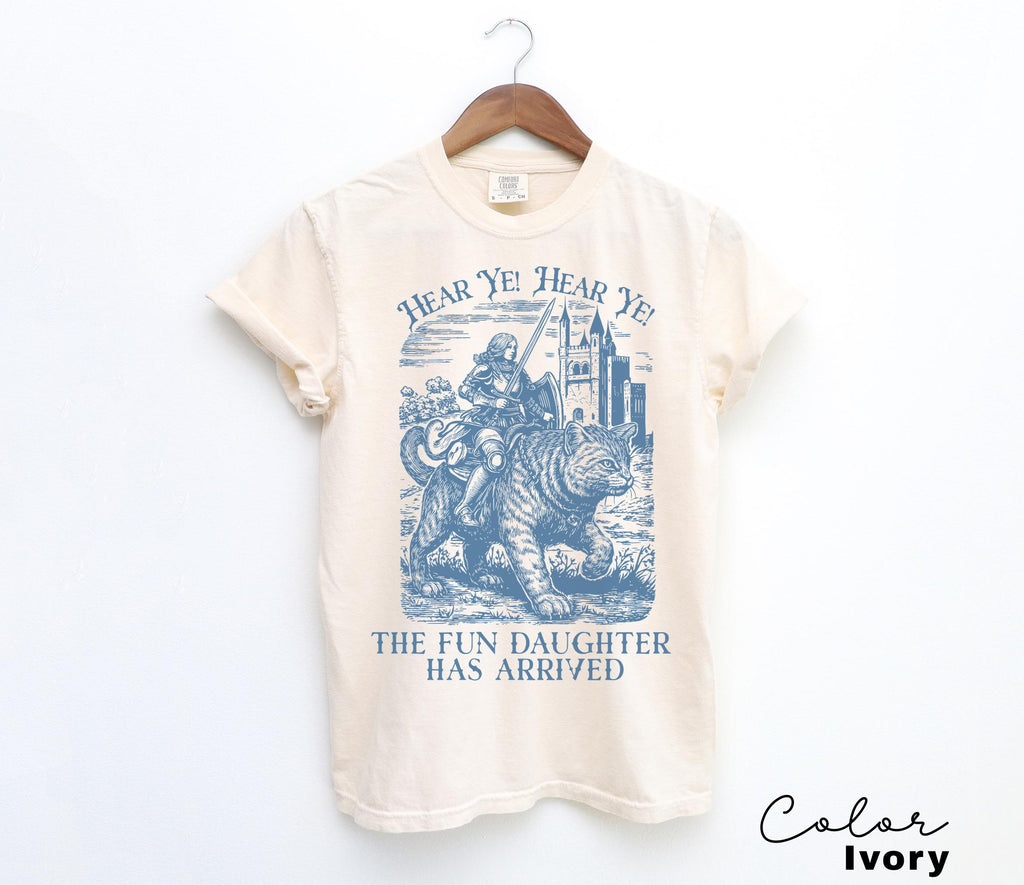 Funny Daughter Shirt, Knight Cat Rider, Fun Daughter has Arrived, Fantasy Lover, Gift for Daughter