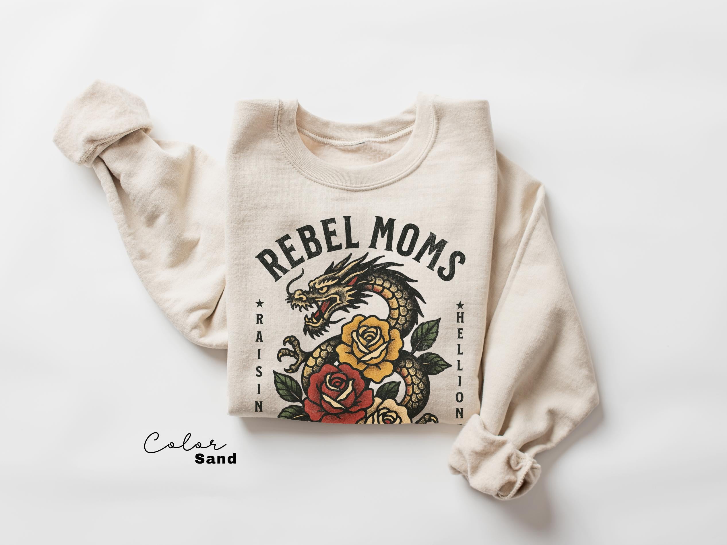 Rebel Moms Social Club Dragon Tee, Badass Mom Shirt