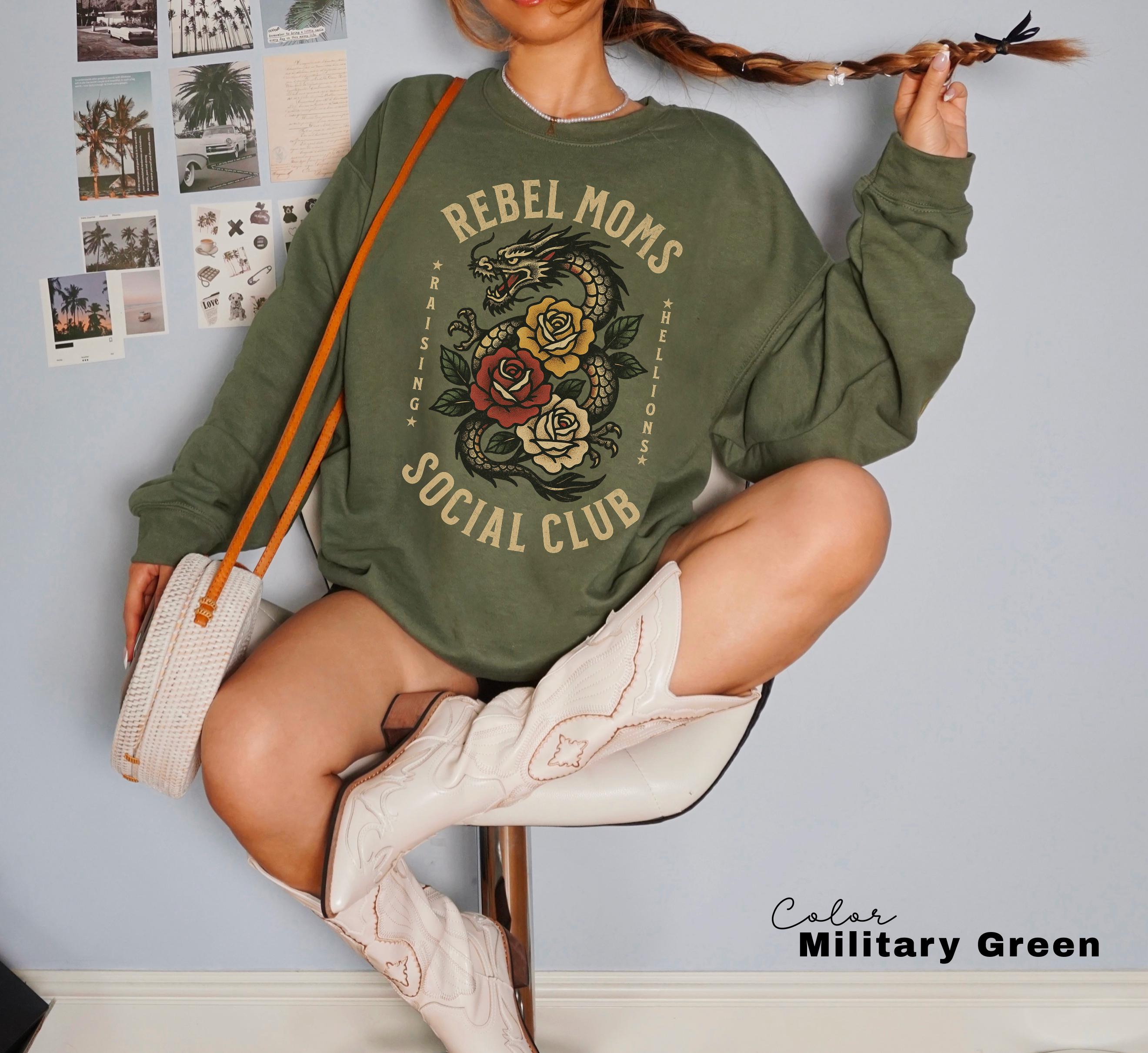 Rebel Moms Social Club Dragon Tee, Badass Mom Shirt