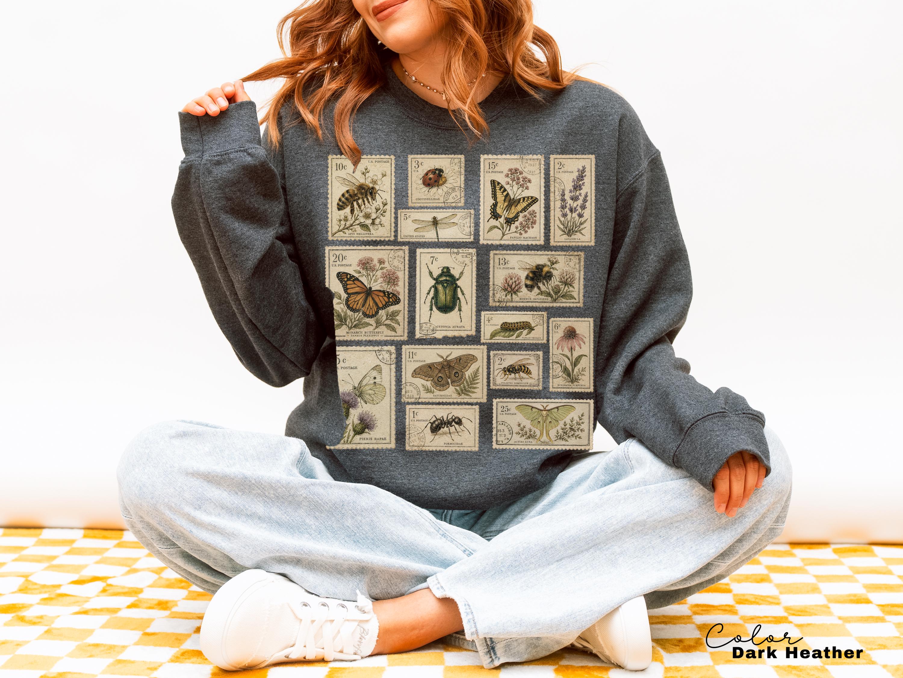 Vintage Postage Stamp Butterfly Bee Moth Insect T-Shirt