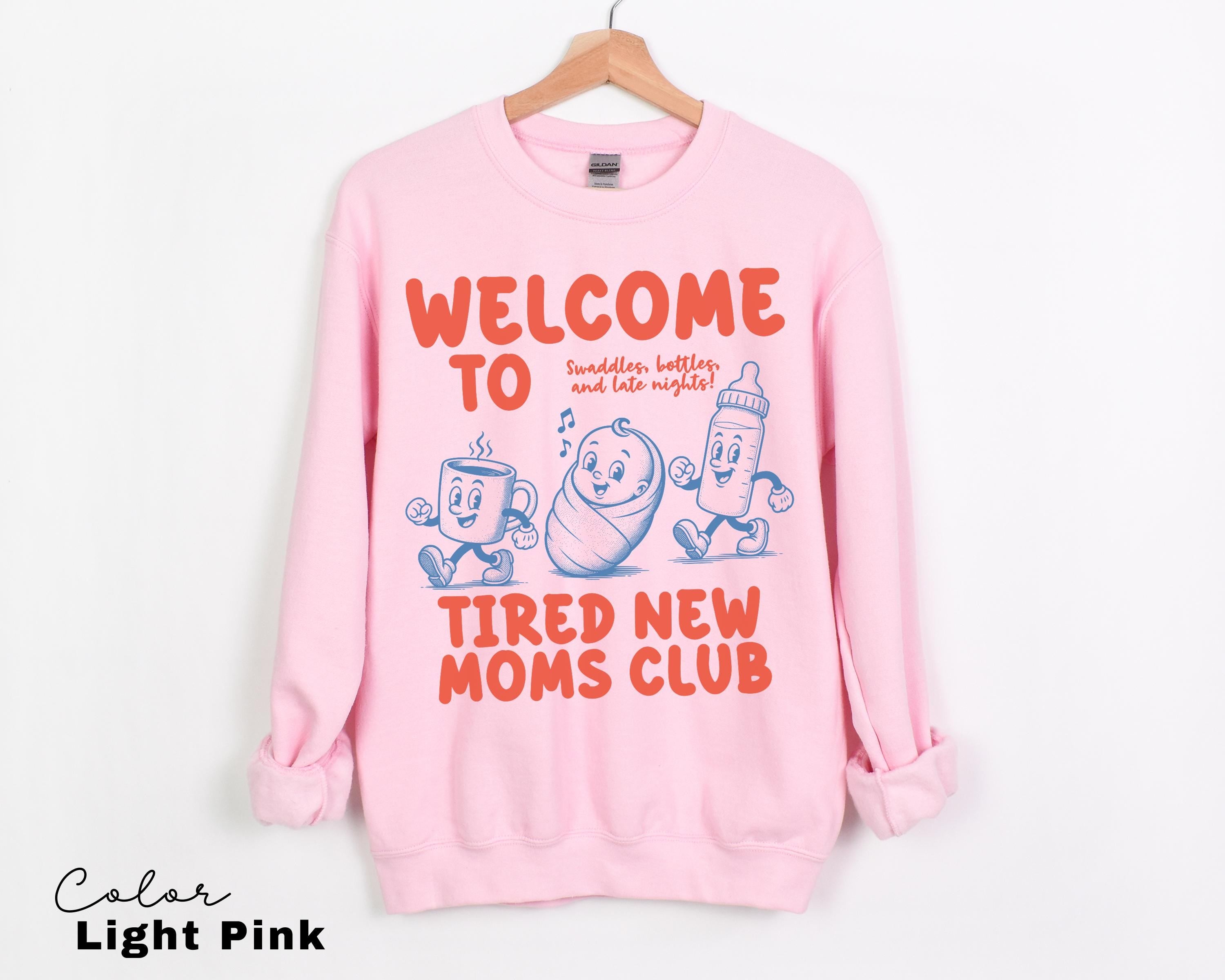 Funny New Mom Shirt, Tired New Moms Club Tee, Swaddles Bottles Late Nights, Baby Shower Gift for Mom