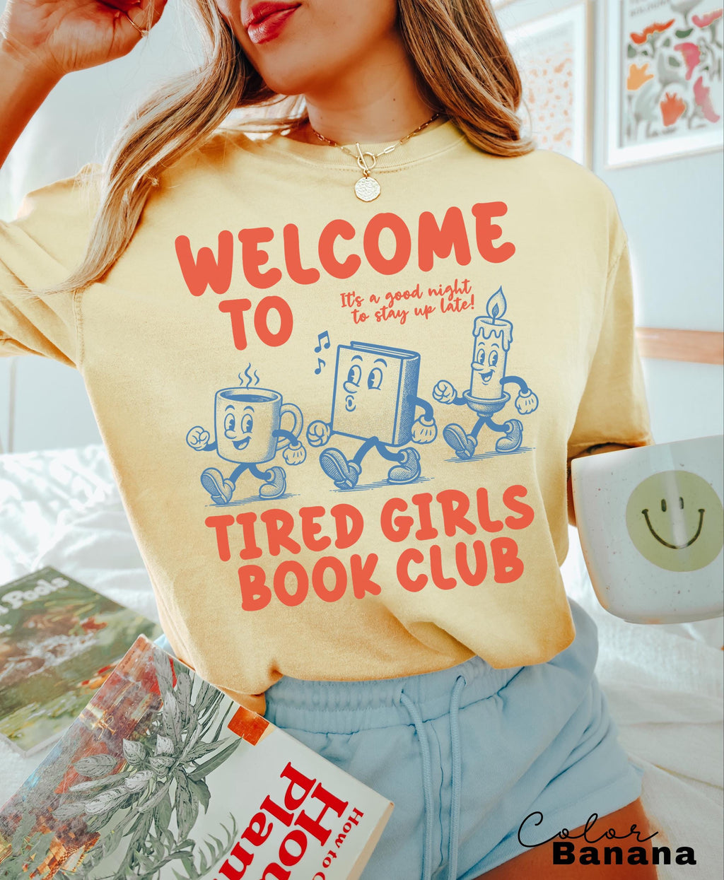 Funny Book Club Shirt, Tired Girls Book Club Tee, Stay Up Late Reading Gift, Book Lover Gift for Her, Retro Book Tee
