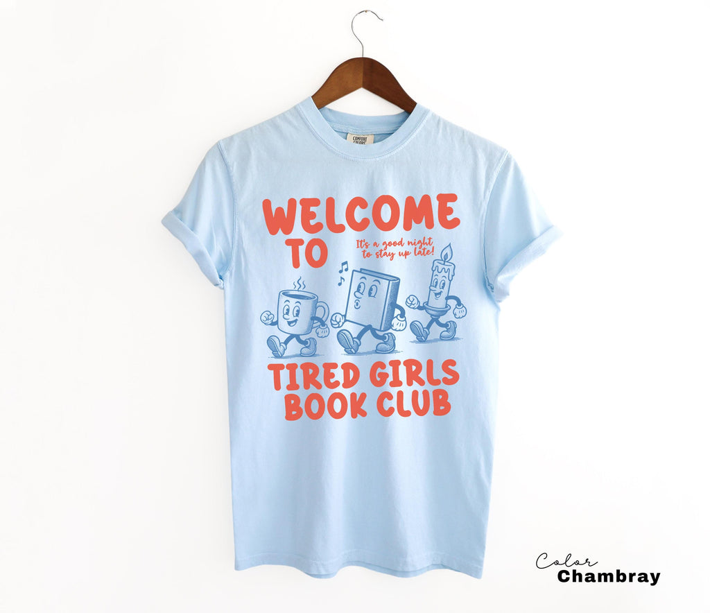 Funny Book Club Shirt, Tired Girls Book Club Tee, Retro Reading Gift