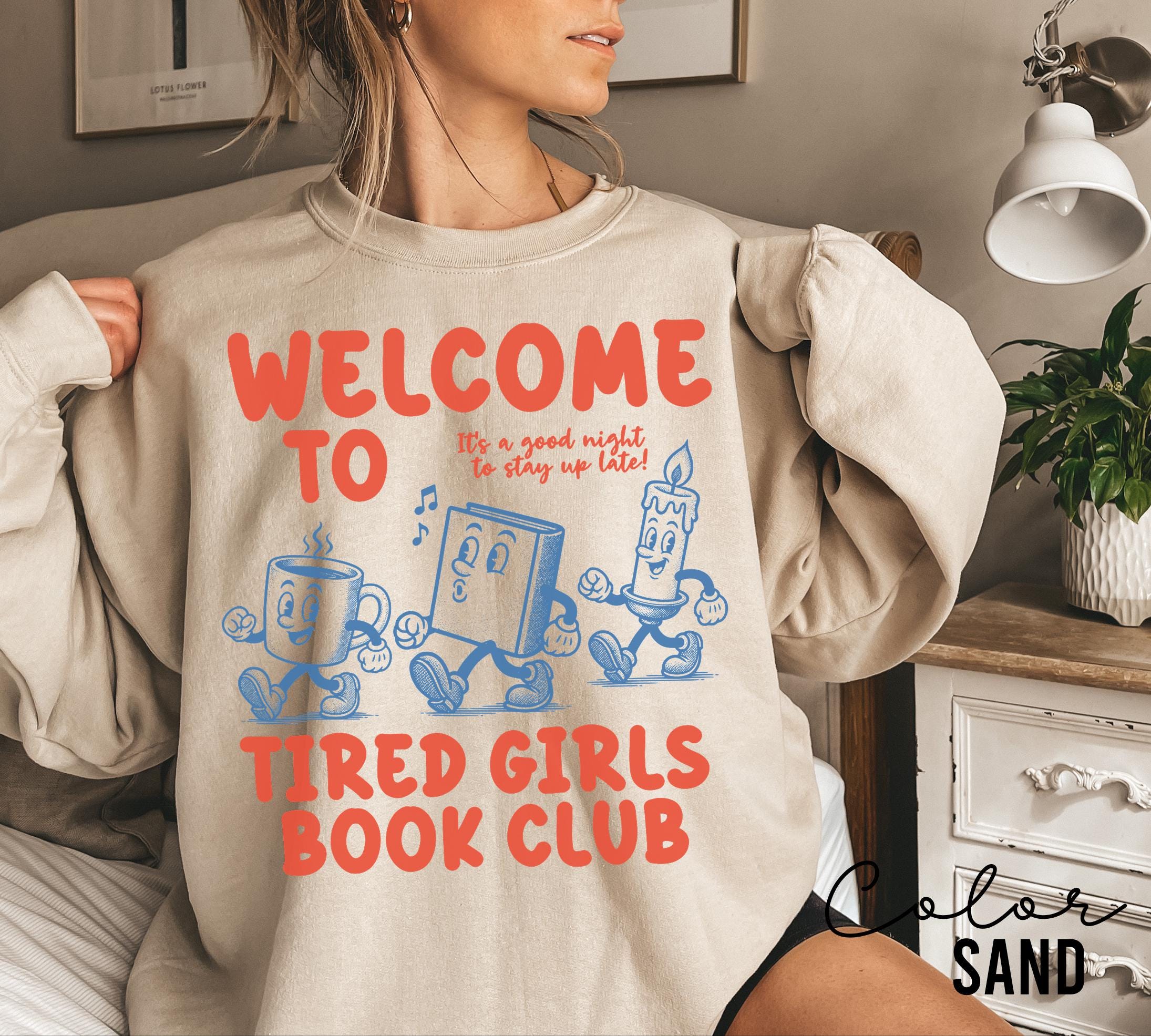 Funny Book Club Shirt, Tired Girls Book Club Tee, Retro Reading Gift