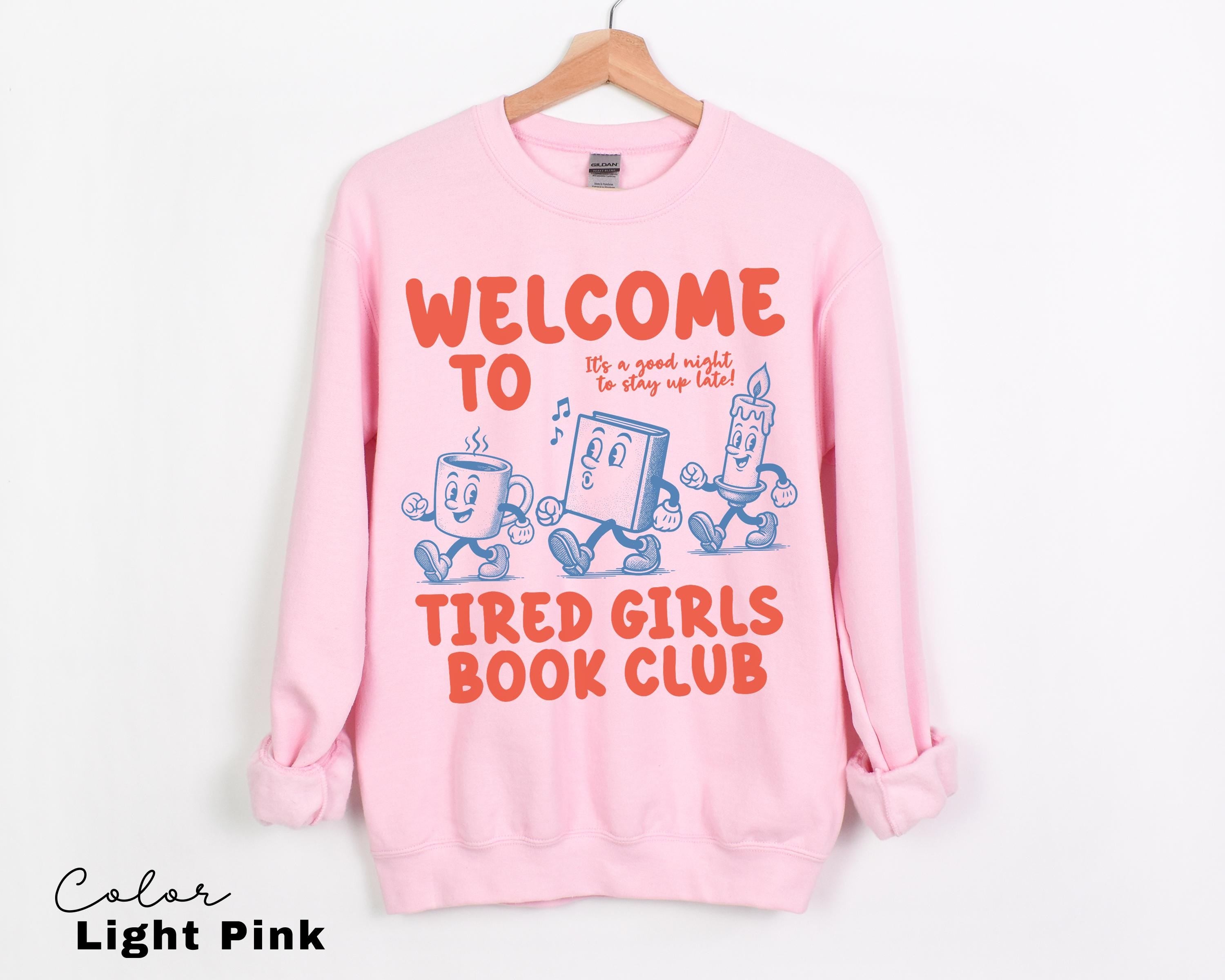 Funny Book Club Shirt, Tired Girls Book Club Tee, Stay Up Late Reading Gift, Book Lover Gift for Her, Retro Book Tee