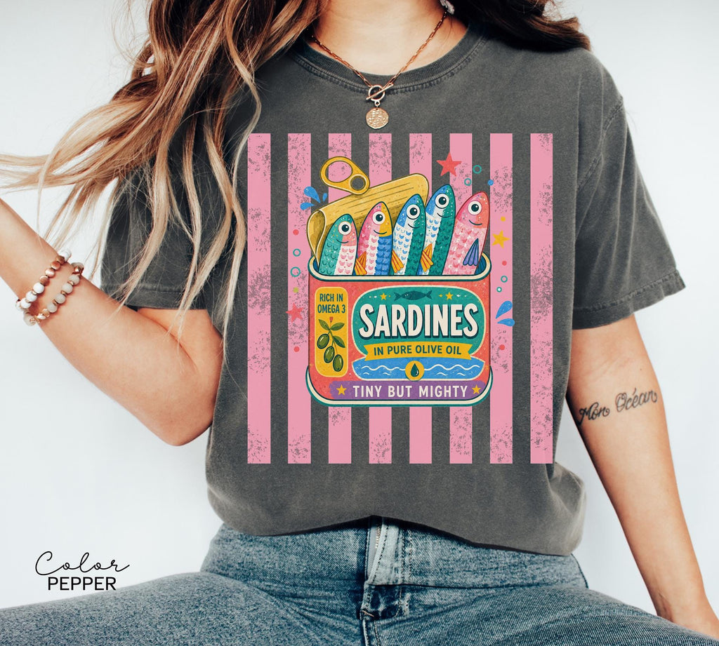 Retro Summer Sardines Shirt, Sardine Can Shirt, Retro Tin Fish, Mediterranean Food Shirt