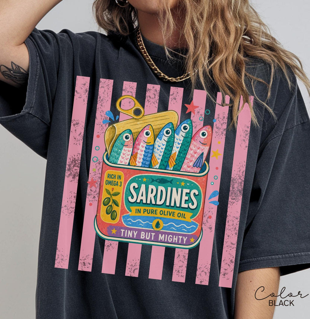 Retro Summer Sardines Shirt, Sardine Can Shirt, Retro Tin Fish, Mediterranean Food Shirt