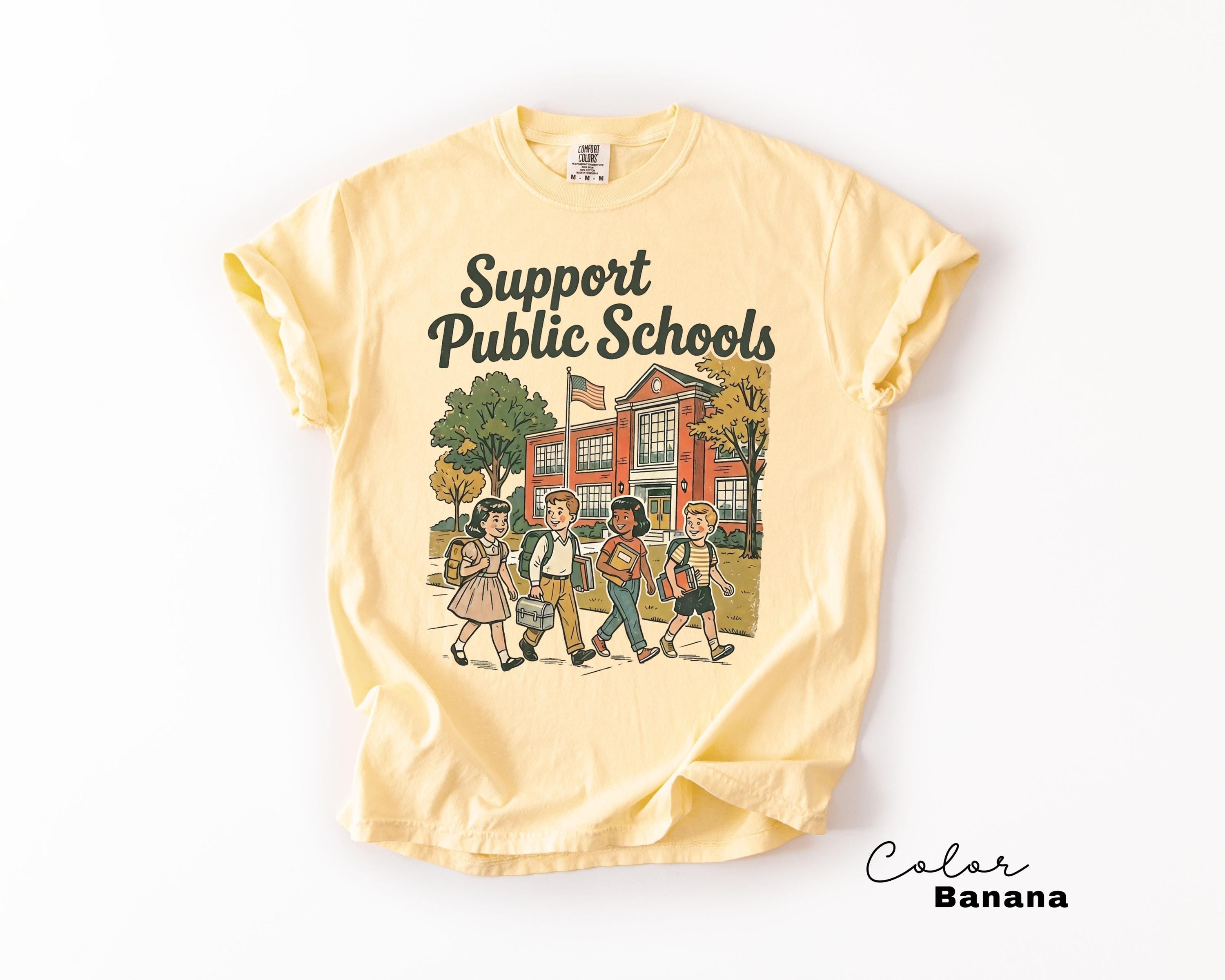 Retro Teacher Shirt, Support Public Schools, Support Teachers TShirt, Education T-Shirt, Back to School