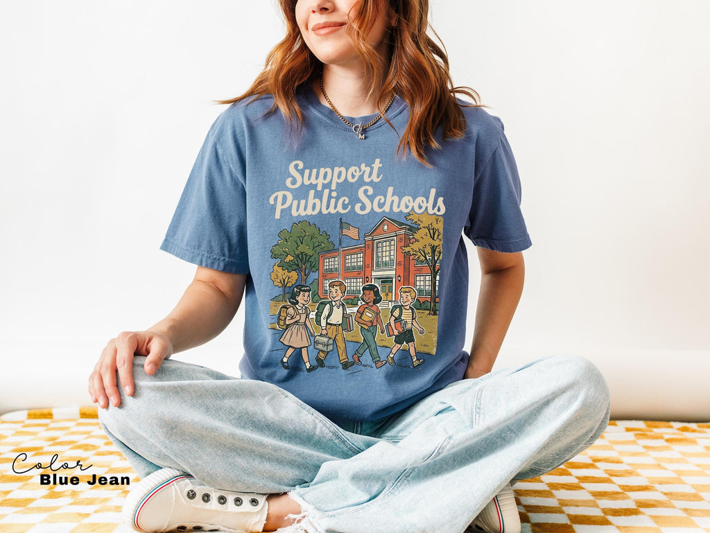 Retro Teacher Shirt, Support Public Schools, Support Teachers TShirt, Education T-Shirt, Back to School