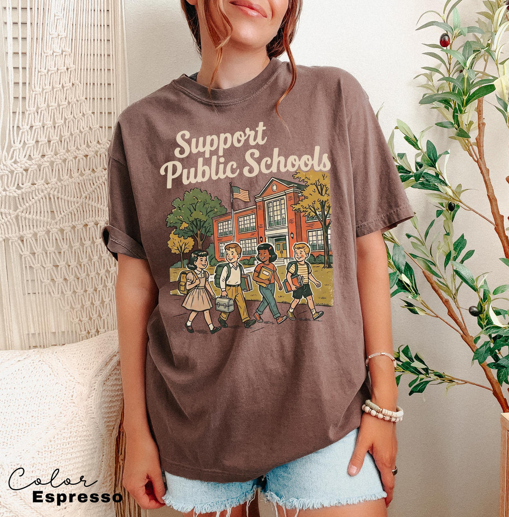 Retro Teacher Shirt, Support Public Schools, Support Teachers TShirt, Education T-Shirt, Back to School