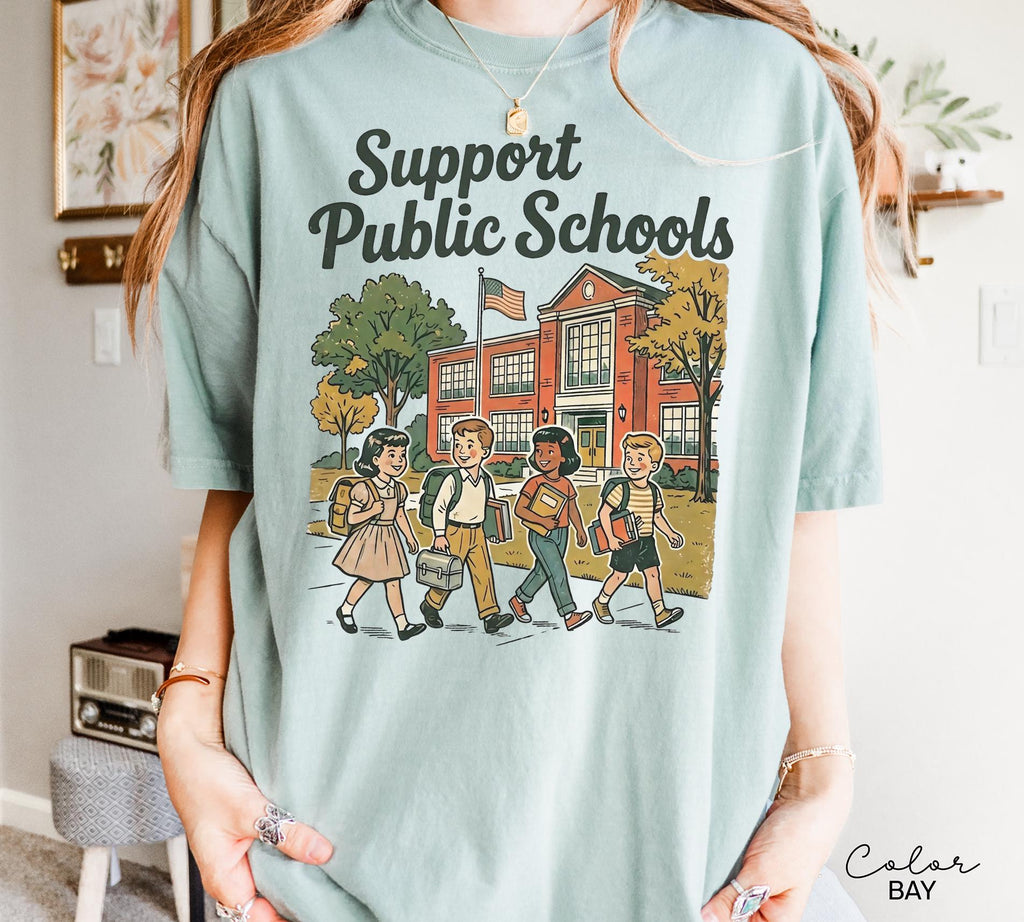 Retro Teacher Shirt, Support Public Schools, Support Teachers TShirt, Education T-Shirt, Back to School