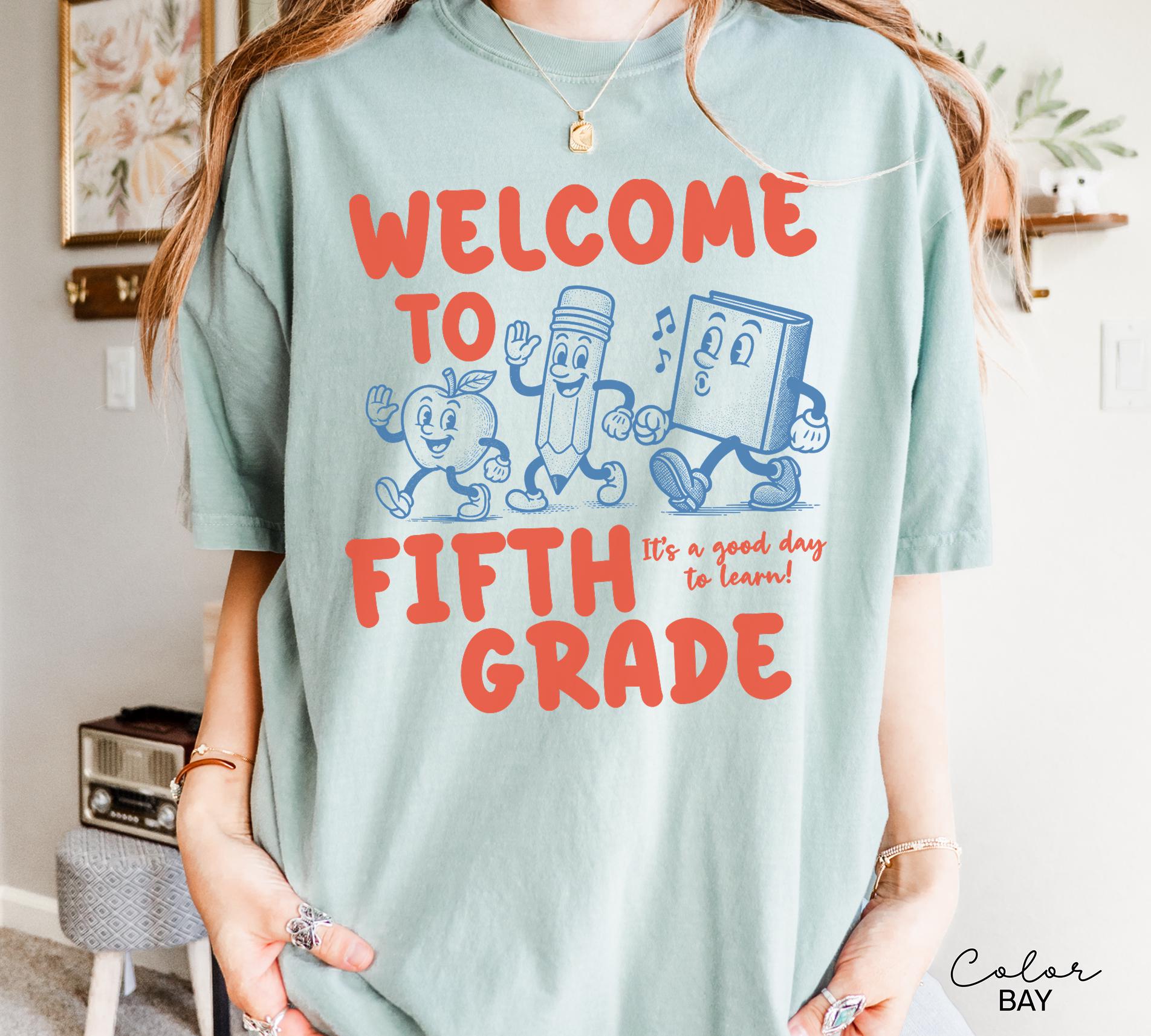 Comfort Colors Retro Fifth Grade Teacher Shirt, Its a Good Day to Learn, 5th Grade Teacher Shirt, Fifth Grade Group Shirt, Elementary
