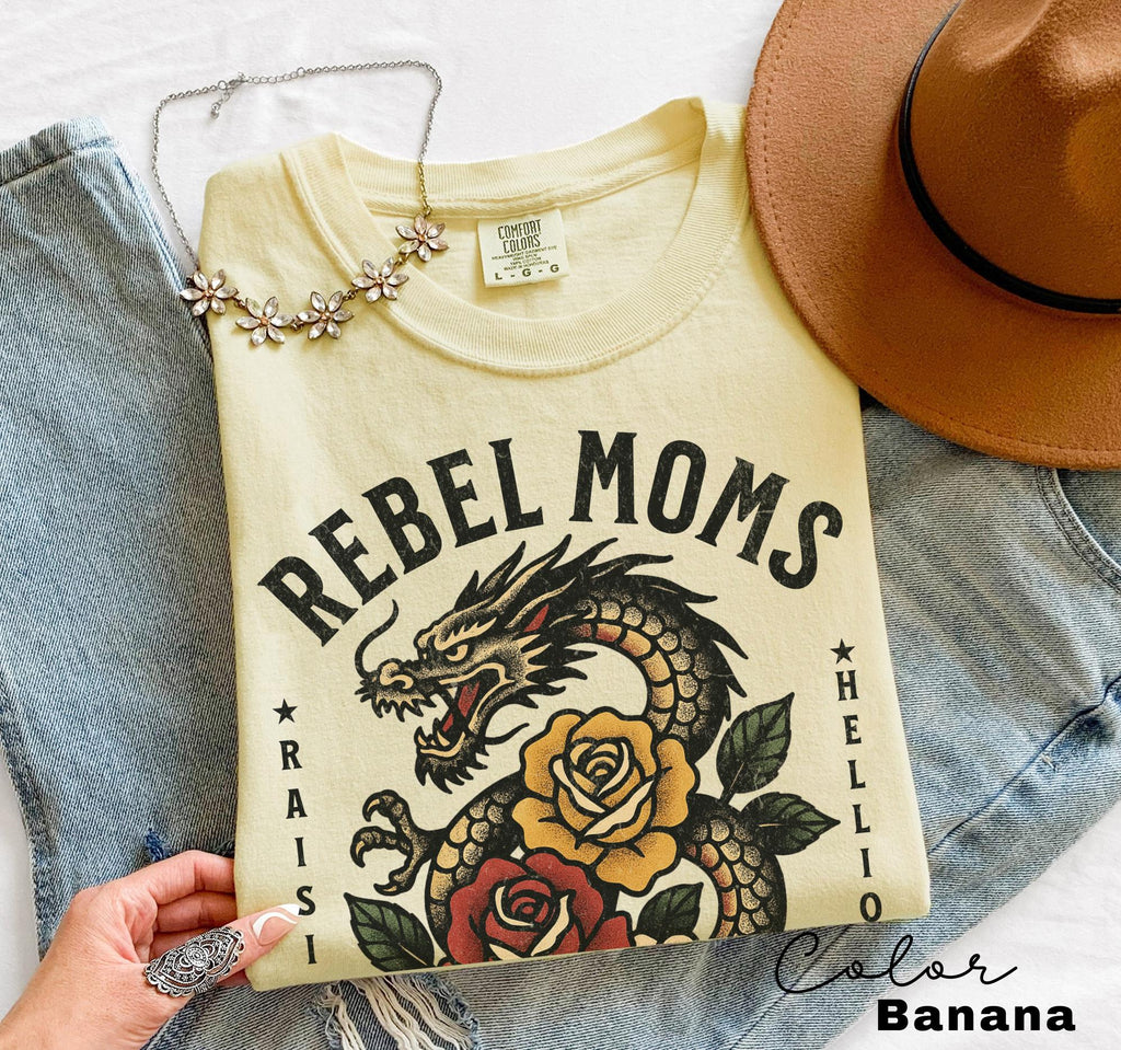 Rebel Moms Social Club Shirt, ama Dragon Tee, Badass Mom, Wild Mom T-shirt, Cool Mom Shirt, Comfort Colors, Powerful Mom Shirt,