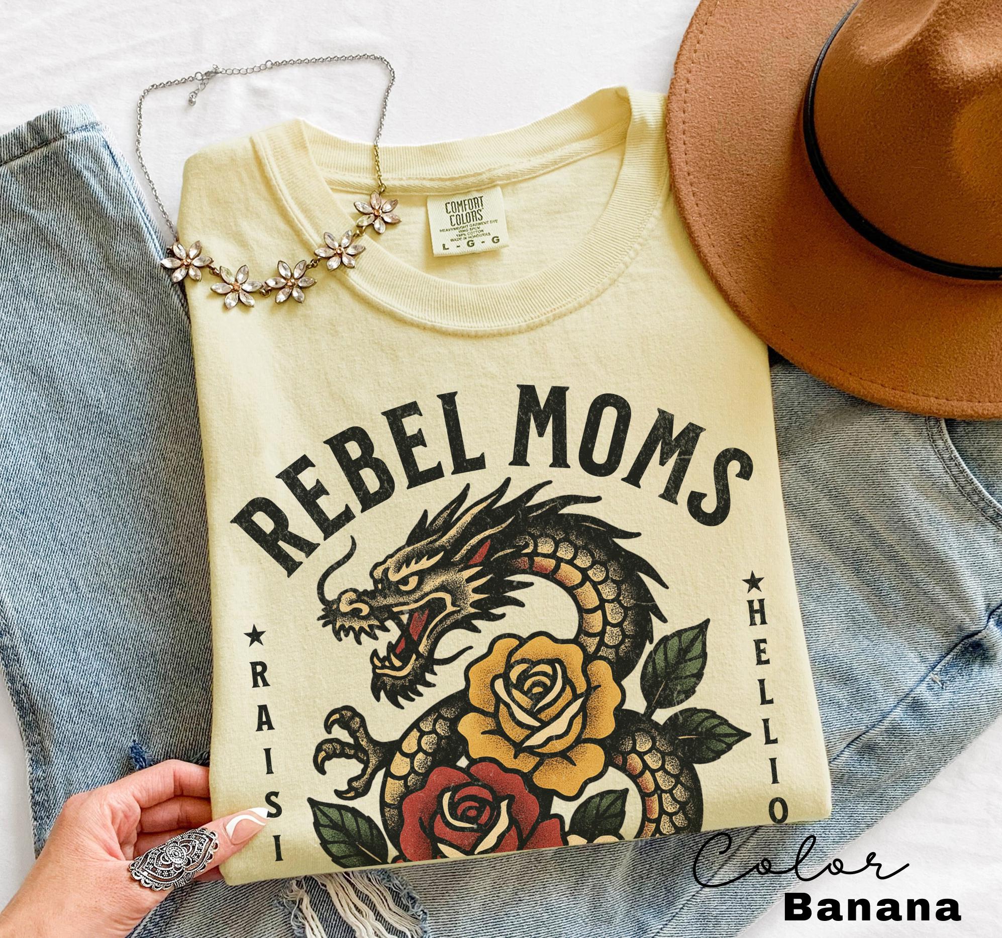 Rebel Moms Social Club Shirt, ama Dragon Tee, Badass Mom, Wild Mom T-shirt, Cool Mom Shirt, Comfort Colors, Powerful Mom Shirt,