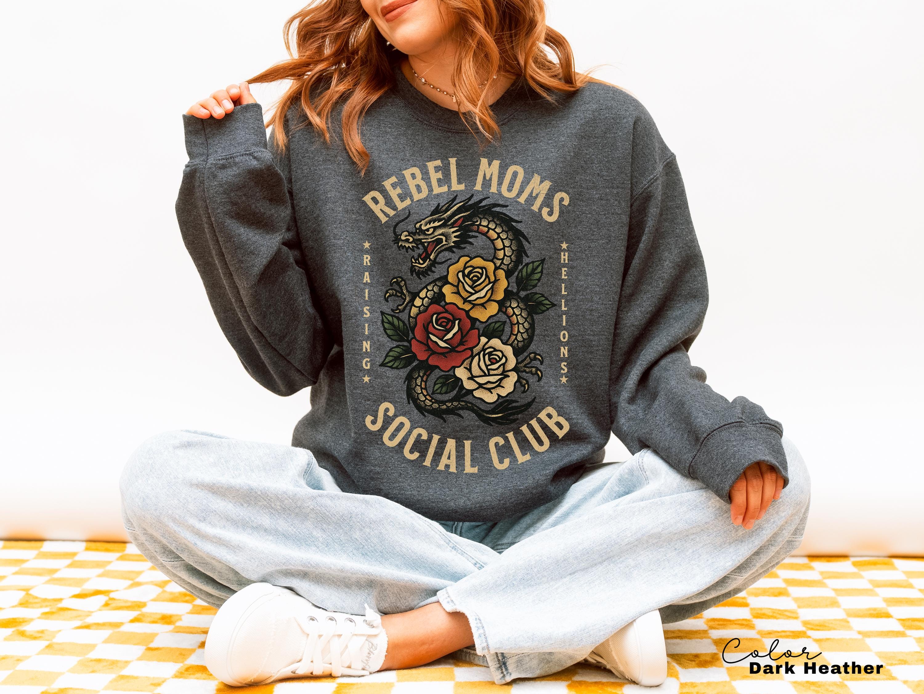 Rebel Moms Social Club Dragon Tee, Badass Mom Shirt