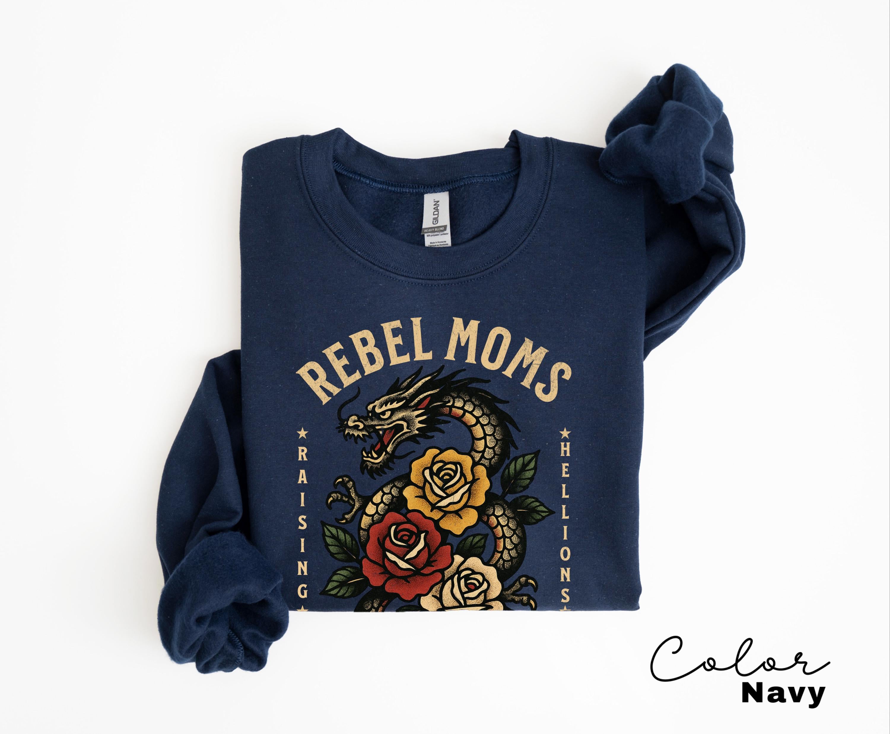 Rebel Moms Social Club Dragon Tee, Badass Mom Shirt