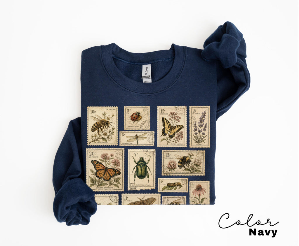 Vintage Postage Stamp Butterfly Bee Moth Insect T-Shirt