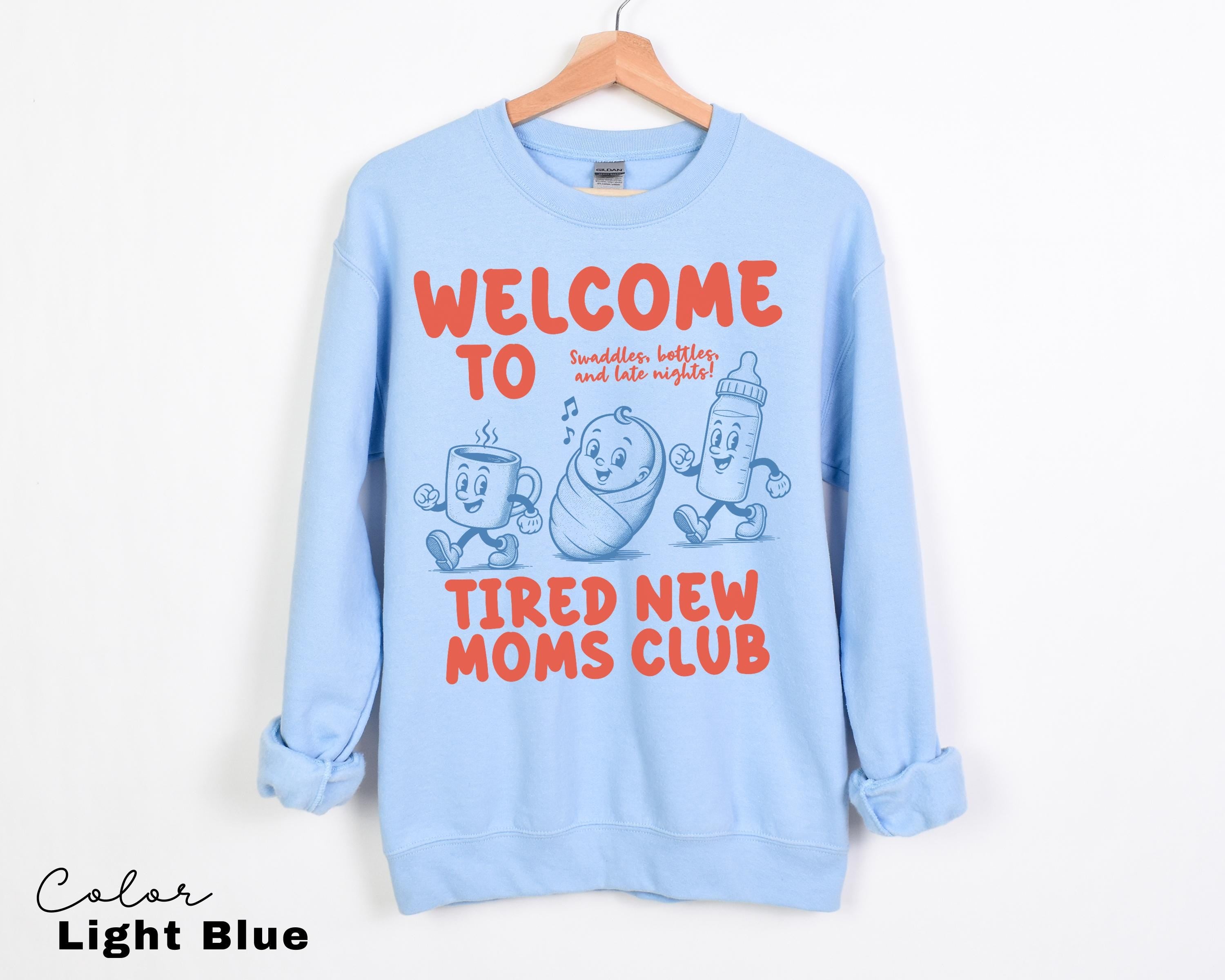 Funny New Mom Shirt, Tired New Moms Club Tee, Swaddles Bottles Late Nights, Baby Shower Gift for Mom