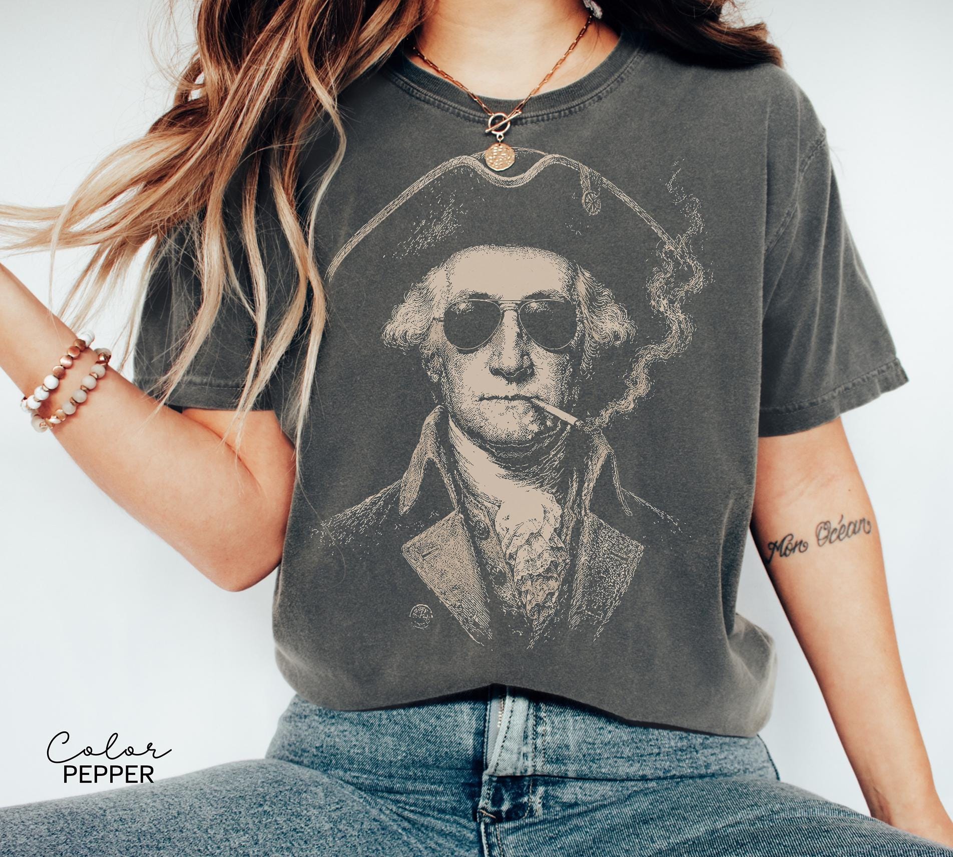 George Washington Comfort Colors Shirt, Vintage Rebel Patriotic Tee, 4th Of July Tee, Cool Founding Father Tee, American History Humor Gift,