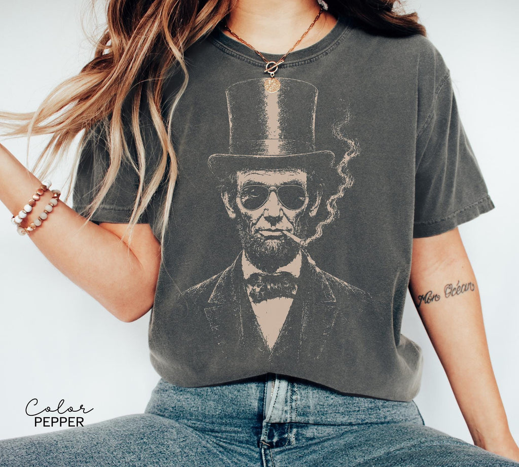 Funny Abraham Lincoln Shirt, Cool Founding Father Tee, American History Humor Gift, Comfort Colors Black