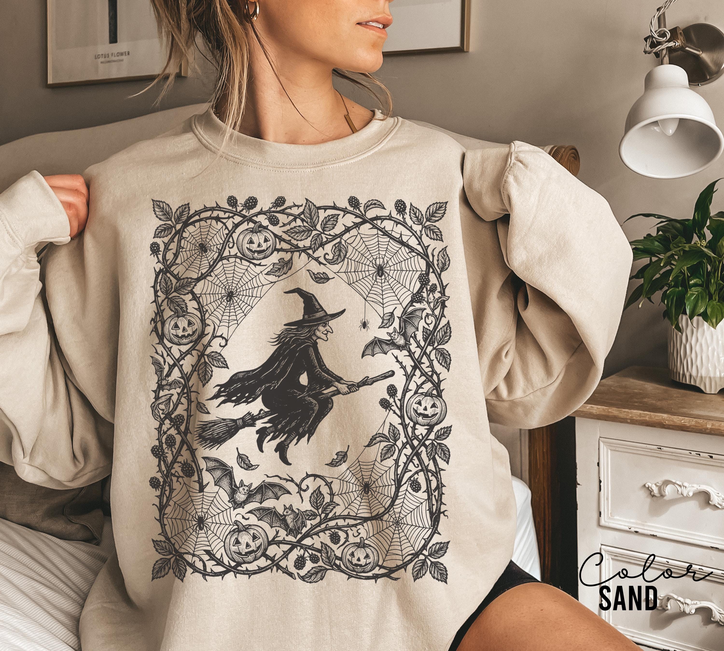 Gothic Witch Halloween Shirt, Dark Gothic Halloween Tee, Floral Witchy Halloween, Witch Gift For Her