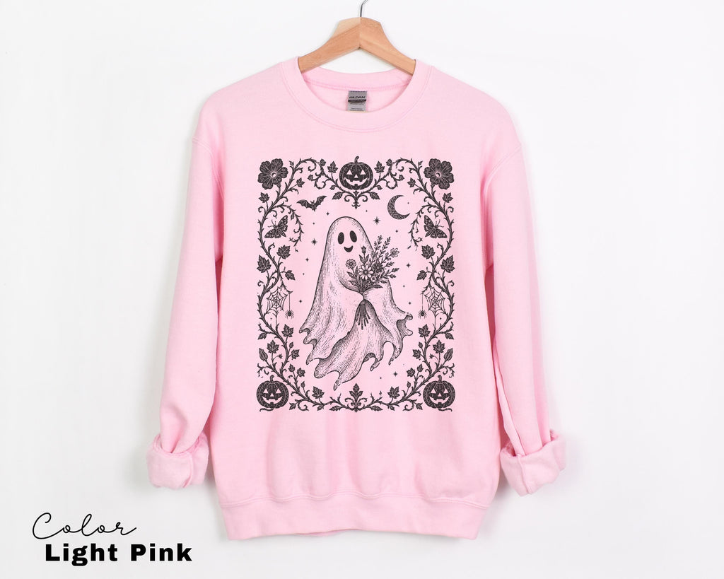 Dark Floral Ghost Halloween Shirt, Gothic Ghost Tee, Cute Spooky Ghost Halloween, Ghost Lover Gift For Her