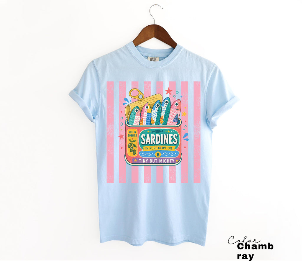 Retro Summer Sardines Shirt, Sardine Can Shirt, Retro Tin Fish, Mediterranean Food Shirt