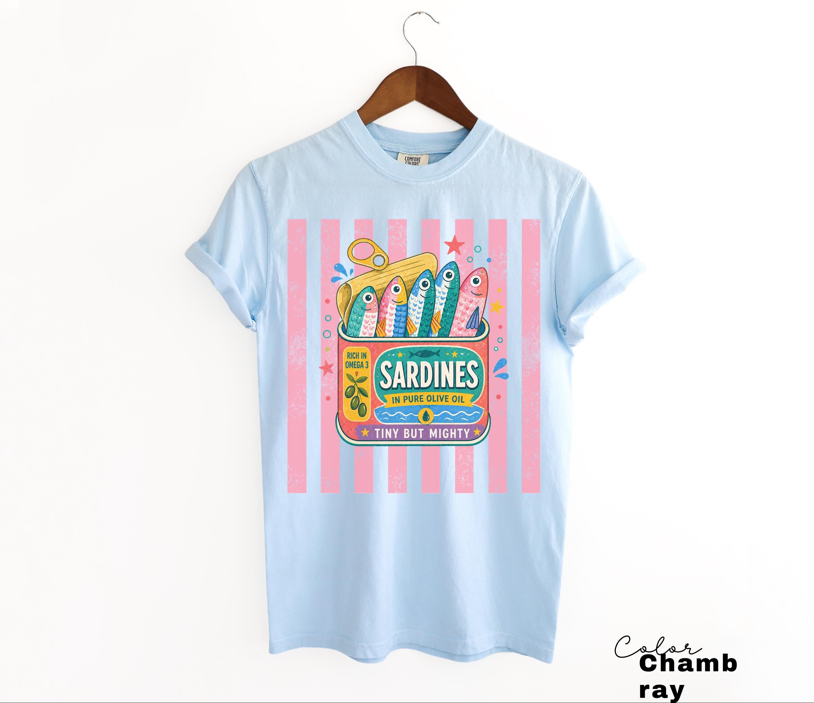 Retro Summer Sardines Shirt, Sardine Can Shirt, Retro Tin Fish, Mediterranean Food Shirt