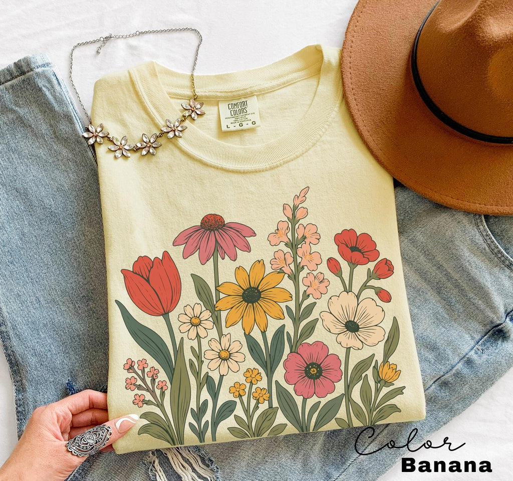 Teacher Shirt Motivational Saying, Kindness Grows Here Wildflower Floral Tee, Teacher Gift, Comfort Colors Sweatshirt