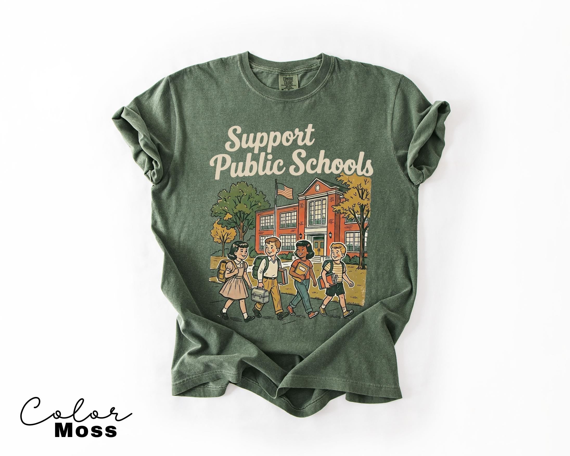 Retro Teacher Shirt, Support Public Schools, Support Teachers TShirt, Education T-Shirt, Back to School