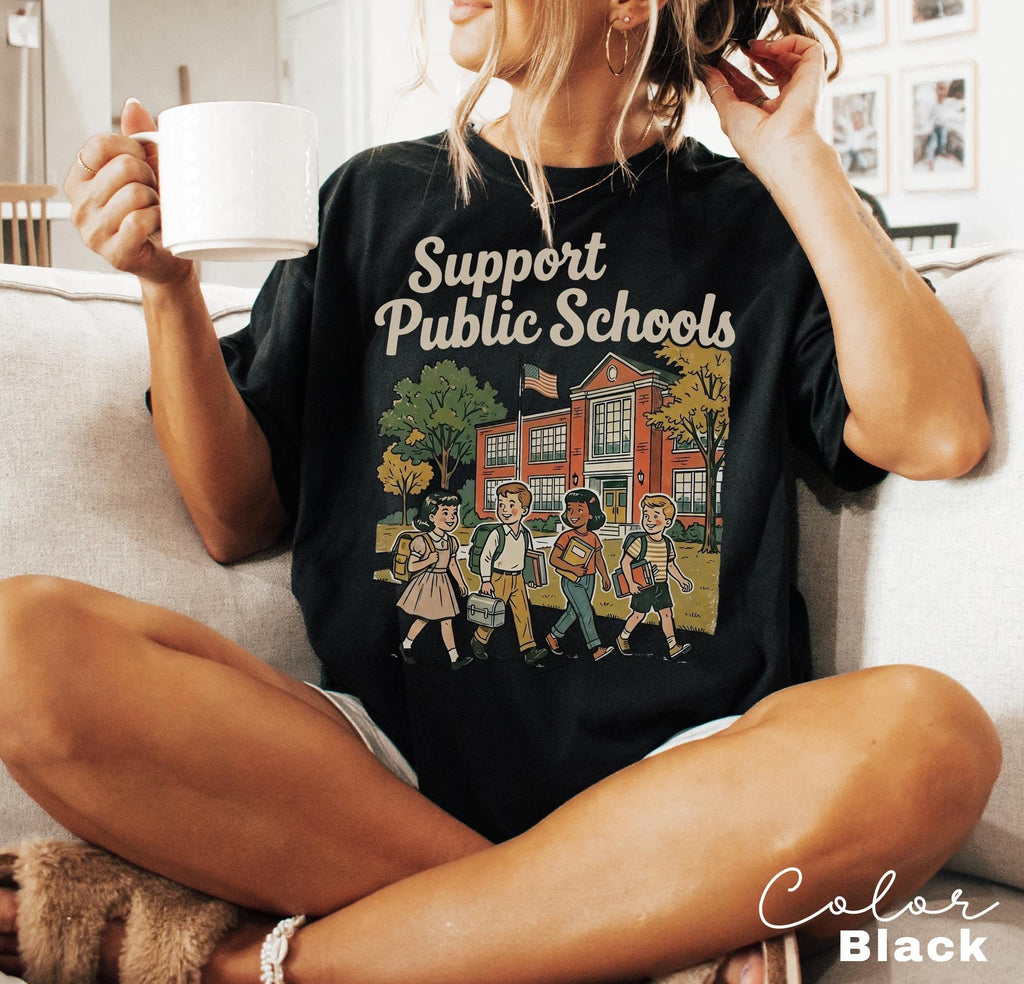 Retro Teacher Shirt, Support Public Schools, Support Teachers TShirt, Education T-Shirt, Back to School