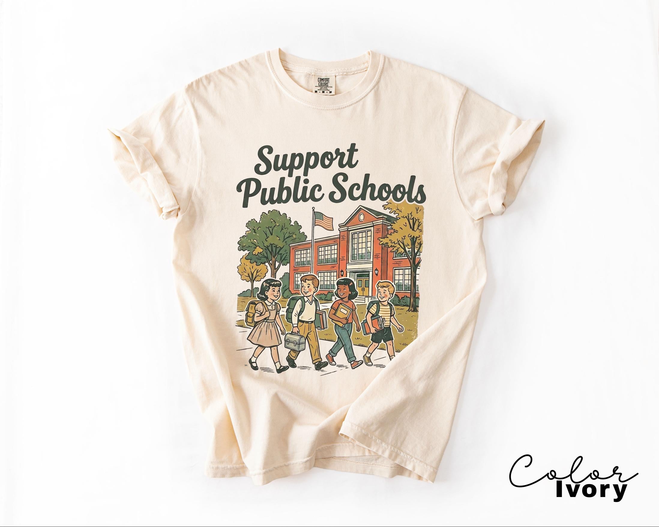 Retro Teacher Shirt, Support Public Schools, Support Teachers TShirt, Education T-Shirt, Back to School