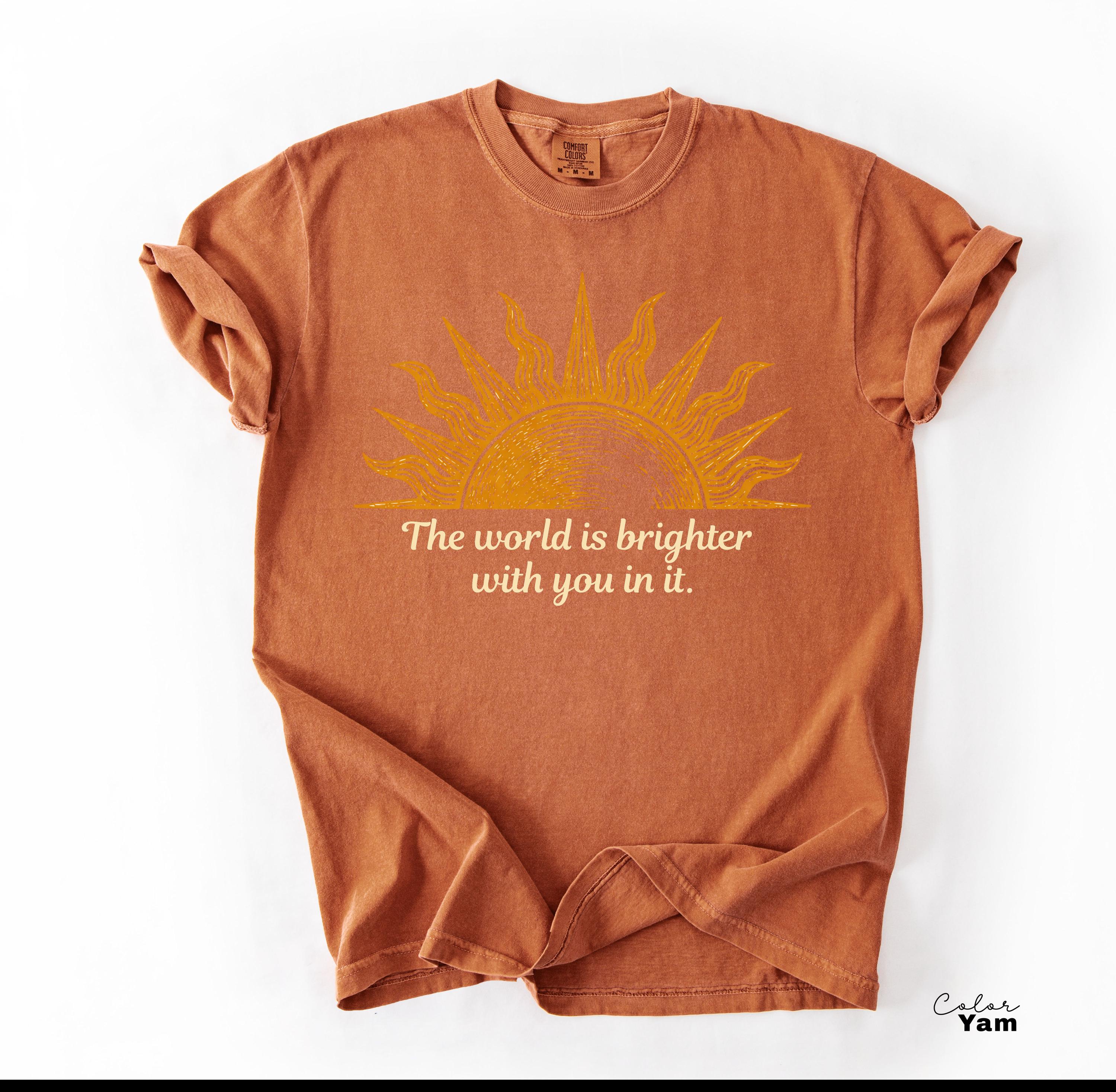 Teacher Shirt Mental Health Tee, Motivational Saying, The World Is Brighter With You In It, School Counselor, Comfort Colors