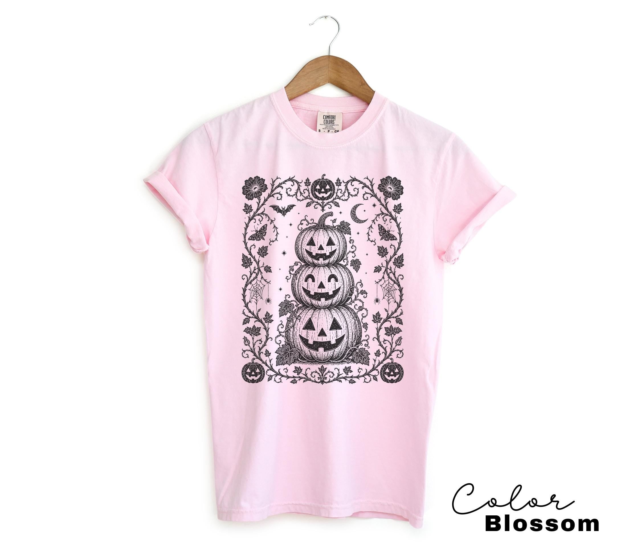 Gothic Pumpkin Halloween Shirt, Jack O Lantern Flower Tee