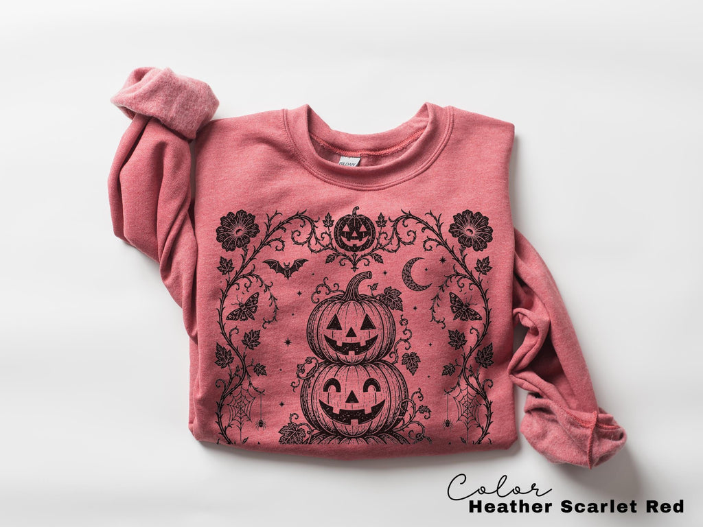 Gothic Pumpkin Halloween Shirt, Jack O Lantern Flower Tee