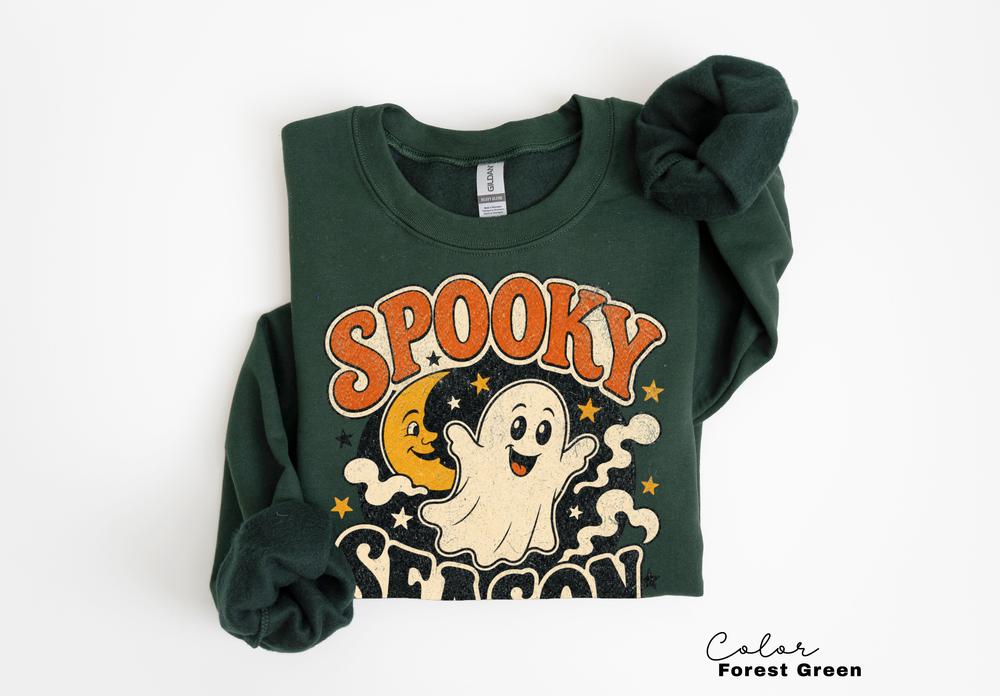 Spooky Season Sweatshirt, Retro Ghost Crewneck, Cute Halloween Pullover, Vintage Spooky Sweater