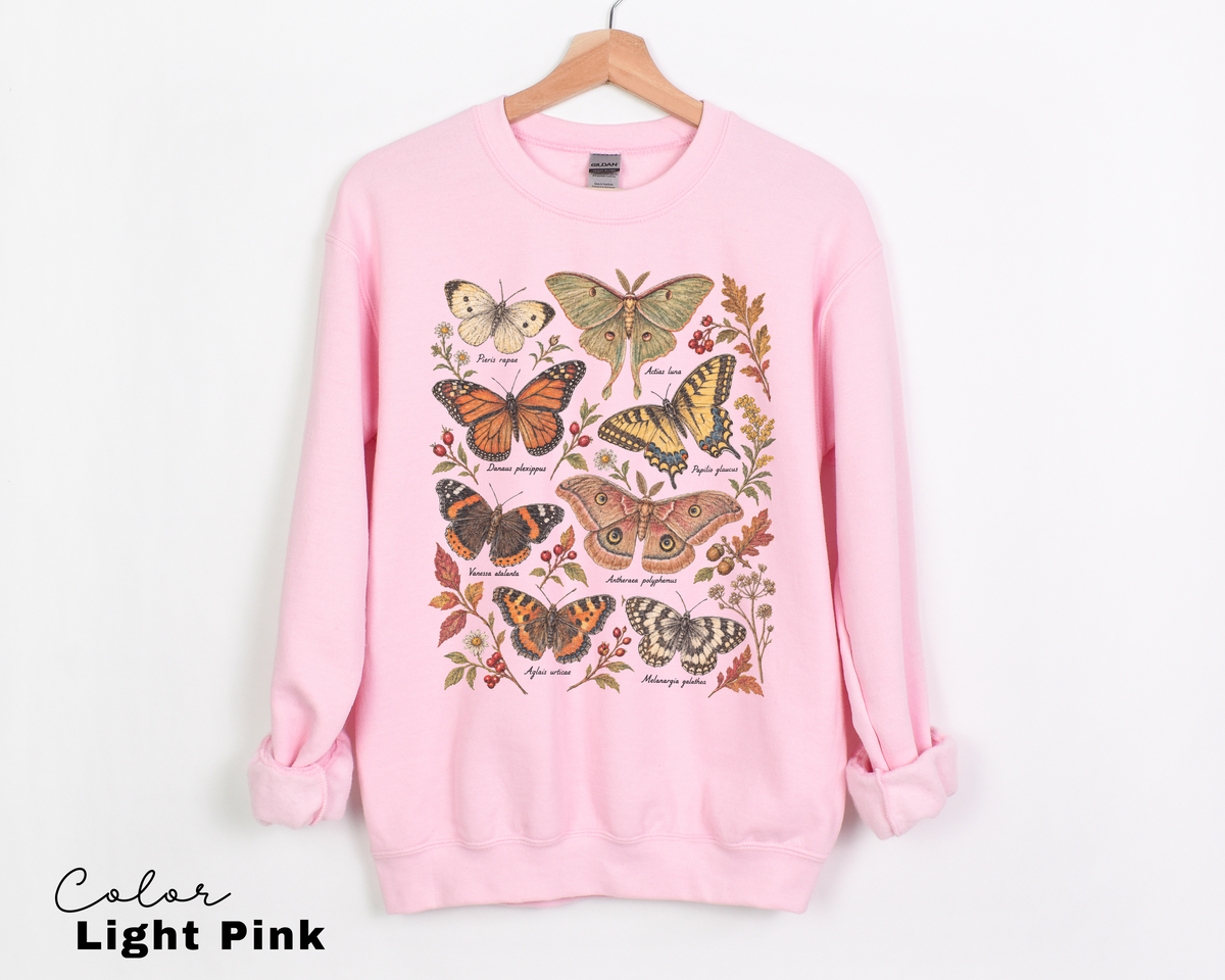 Vintage Butterfly Sweatshirt, Fall Autumn Pullover