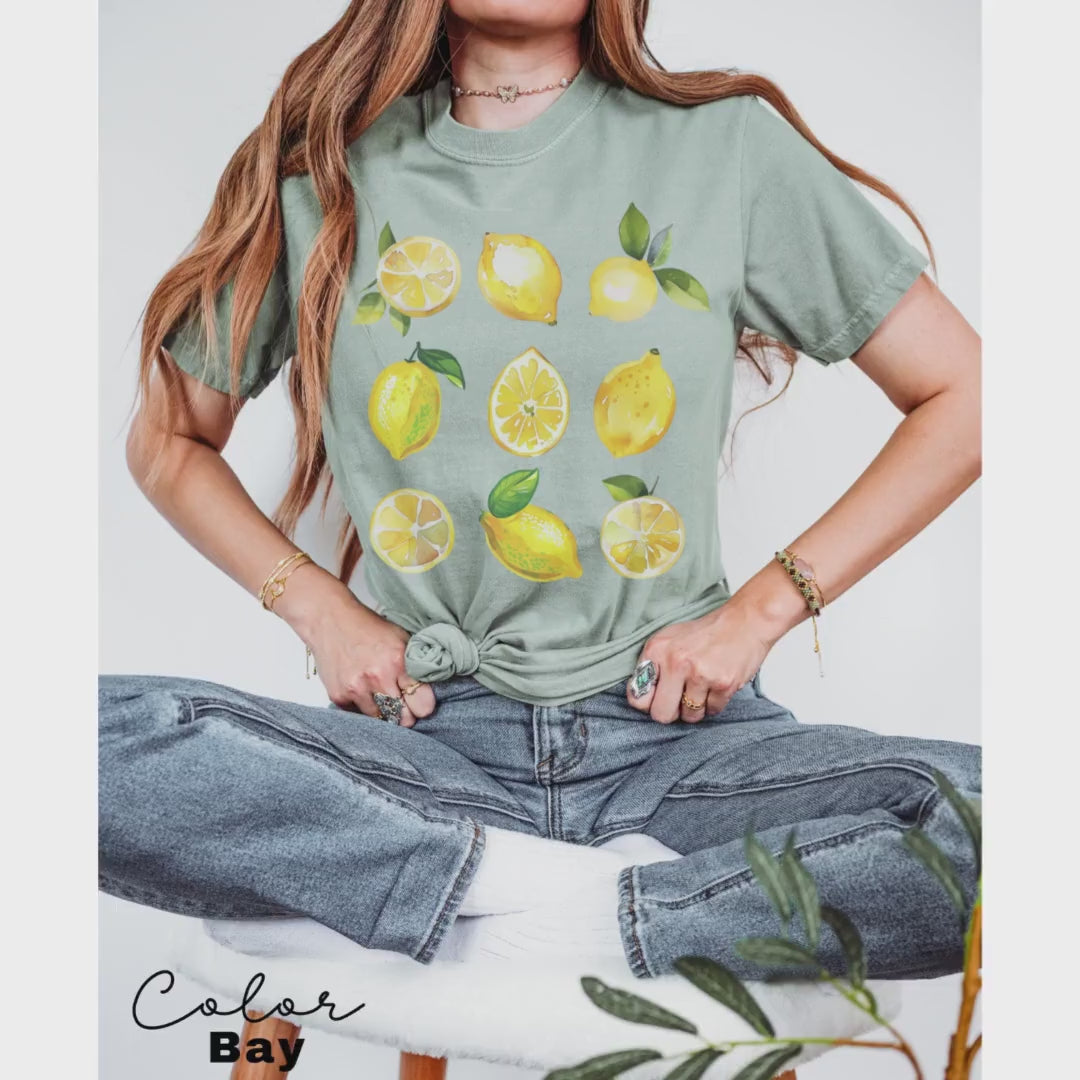 Vintage Lemons Tshirt, Comfort Colors Summer Lemon Shirt, Cottagecore Citrus Shirt, Lemon Print Tshirt, Fruit Shirt, Gift For Her