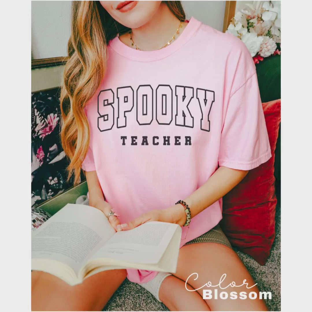 Comfort Colors® Teacher Halloween Shirt, Spooky Teacher Shirt, Retro Teachers Shirt, Fall Teacher Shirt, Teacher Gift, Best Teacher Shirt