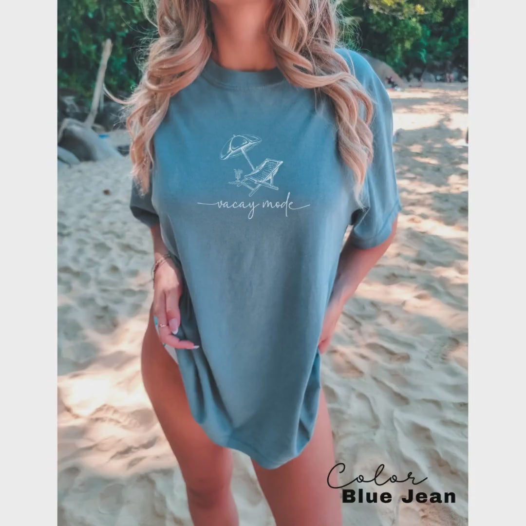 Vacation Beach Shirt, Vacay Mode, Comfort Color Oversized Tshirt, Summer Shirt, Oversized Shirt, Trendy Beach Shirt, Vacation Shirt,