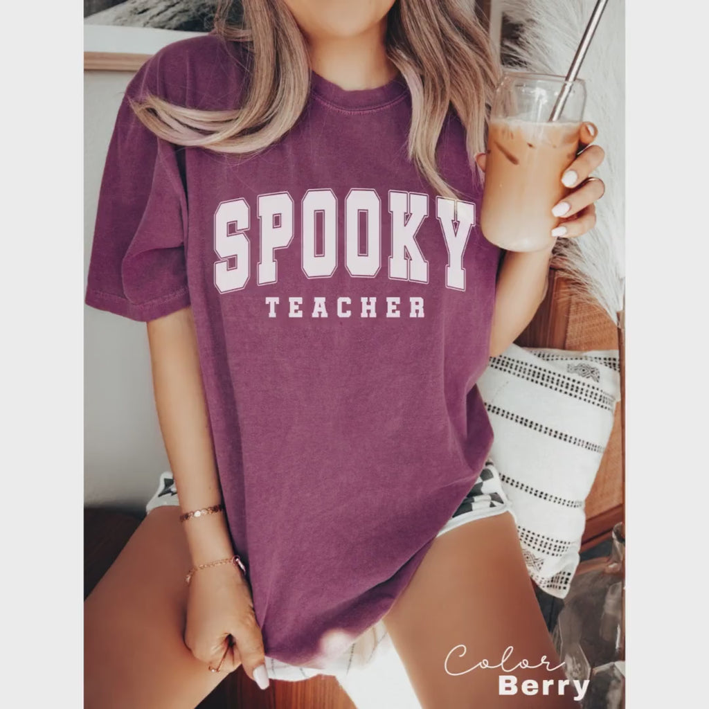Comfort Colors® Teacher Halloween Shirt, Spooky Teacher Shirt, Retro Teachers Shirt, Fall Teacher Shirt, Teacher Gift, Best Teacher Shirt